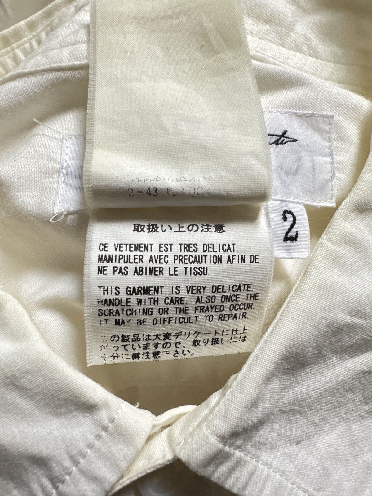 Yohji Yamamoto 00's Archive Yohji Yamamoto Pour Homme tailored ribbon shirt Size US L / EU 52-54 / 3 - 12 Thumbnail