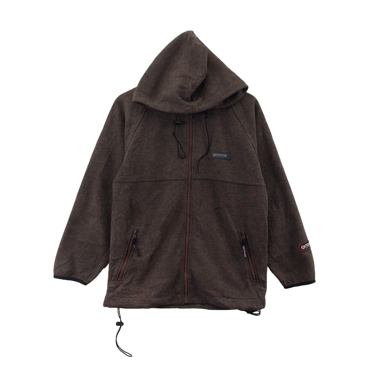 Vintage Vintage 90s OUTDOOR PRODUCT Wool Brown Full Zipper Hoodie Size US S / EU 44-46 / 1 - 1 Thumbnail