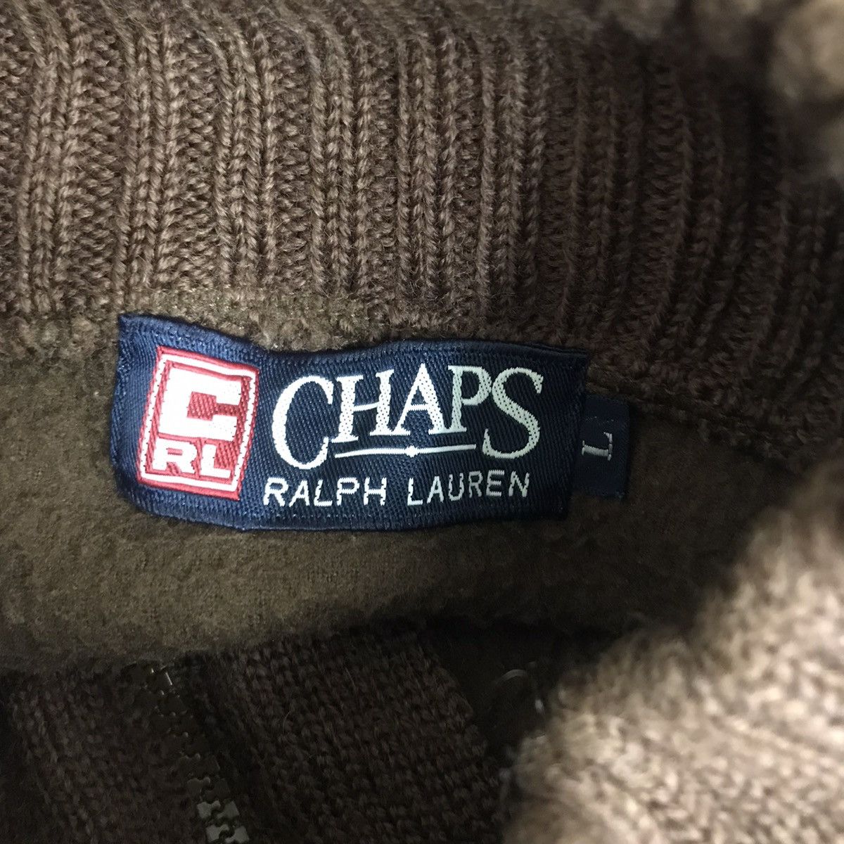 Chaps Ralph Lauren CHAPS RALPH LAUREN Half Zipper Plain Brown Fleece Sweatshirt Size US L / EU 52-54 / 3 - 4 Thumbnail