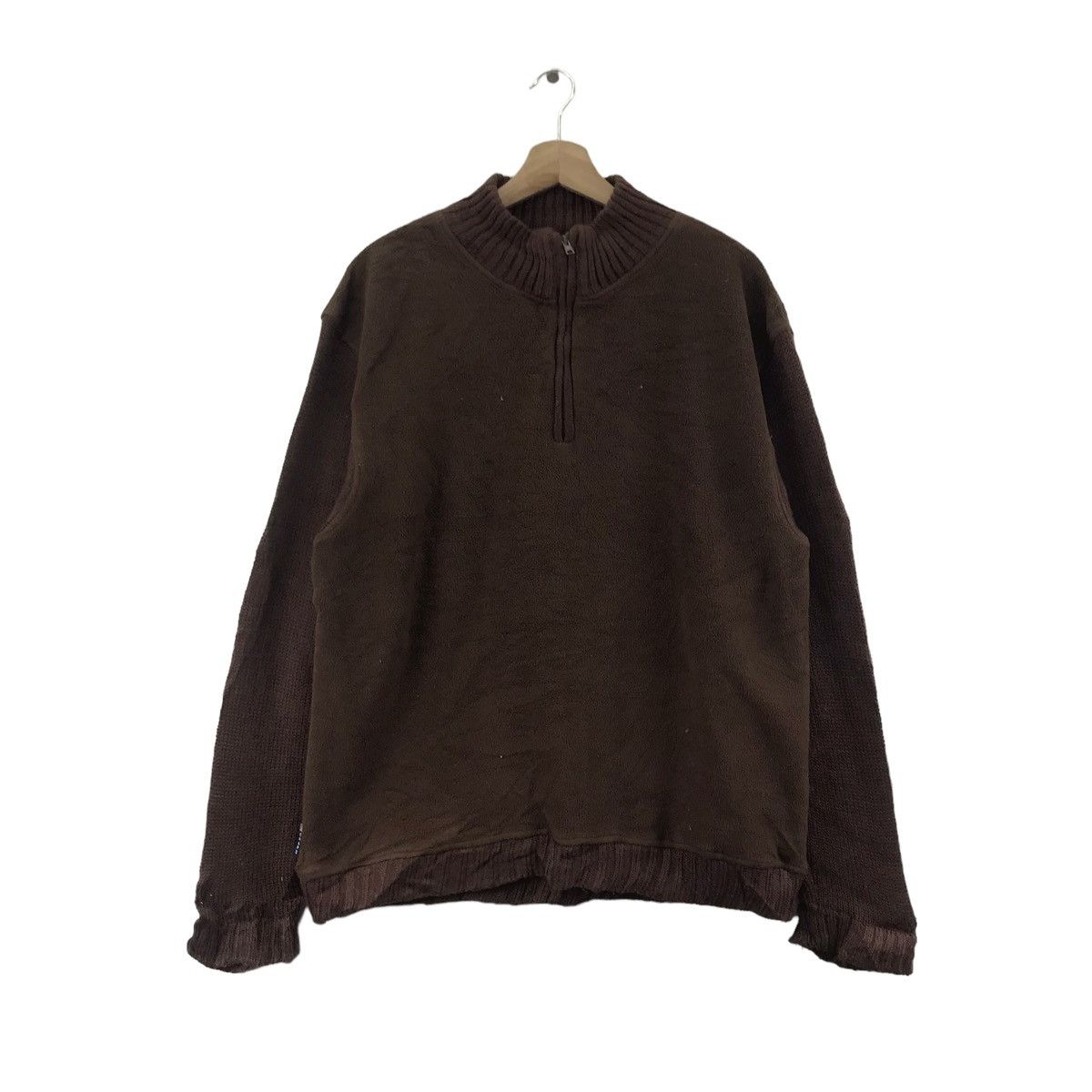 Chaps Ralph Lauren CHAPS RALPH LAUREN Half Zipper Plain Brown Fleece Sweatshirt Size US L / EU 52-54 / 3 - 1 Thumbnail