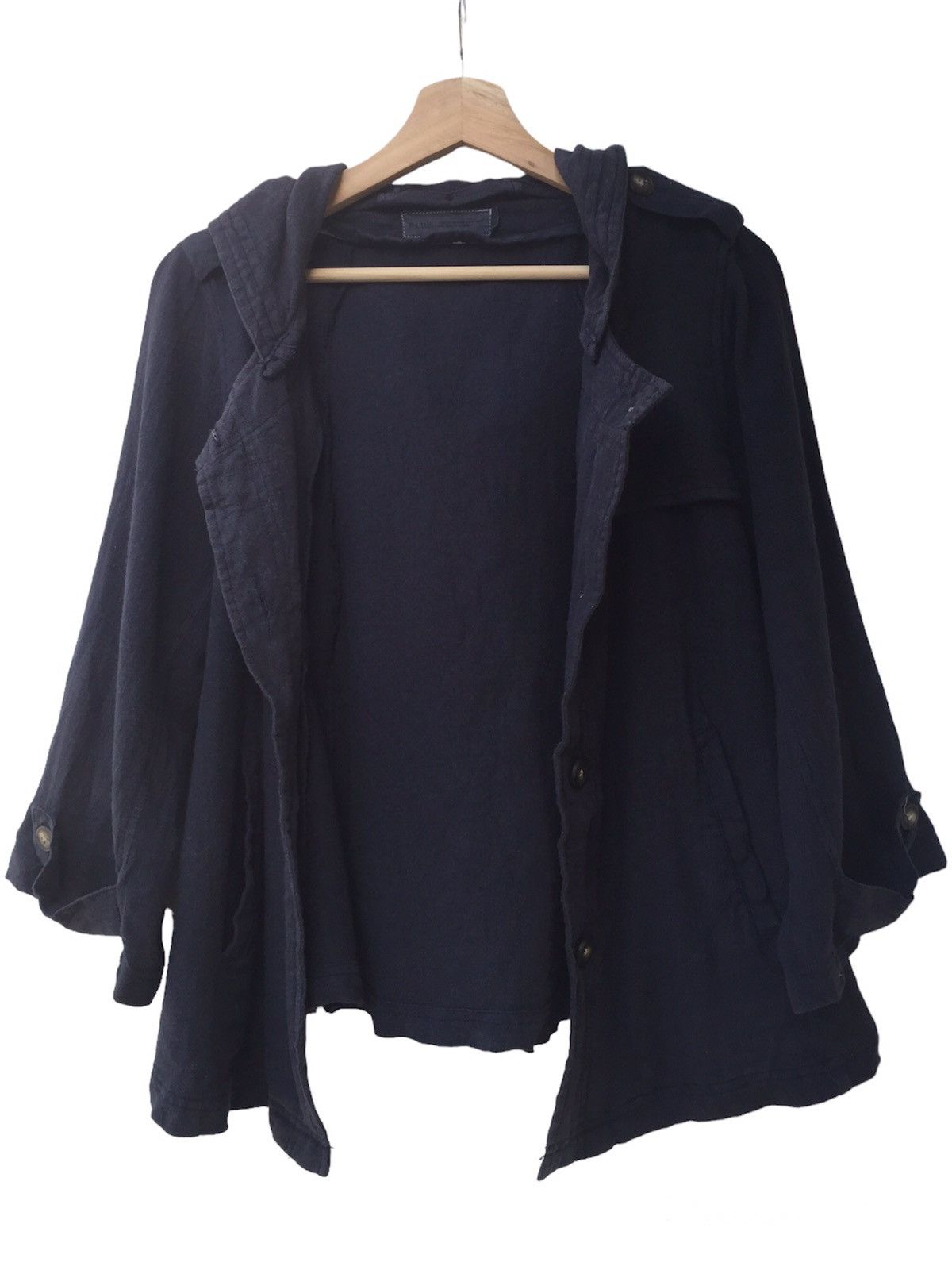 Faded BLUE Japan Short Sleeve Linen Cotton Hoodie Shirt