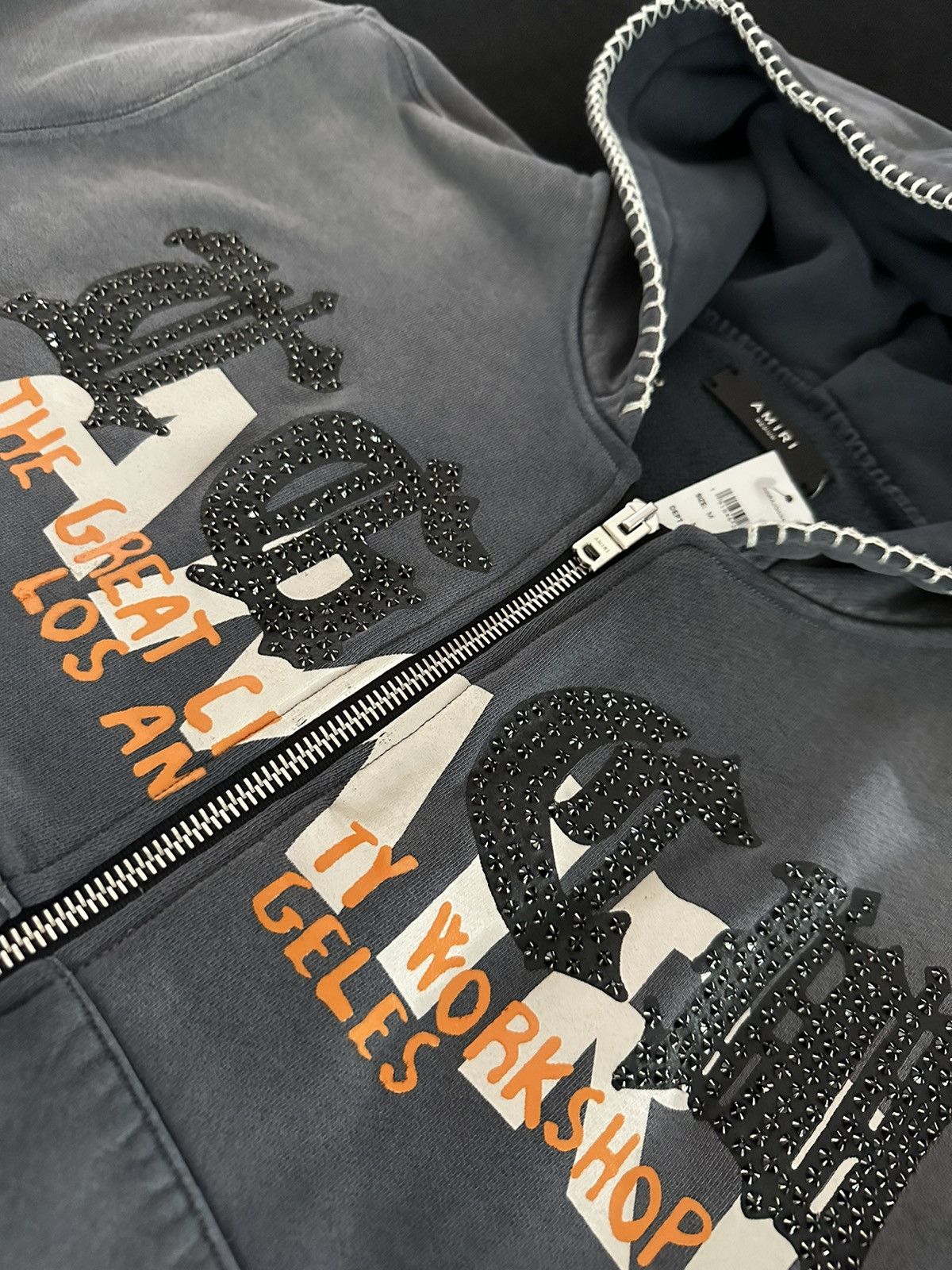 Amiri Exclusive Amiri x TGCW x Swarovski Crystals Zip Up Hoodie Size US M / EU 48-50 / 2 - 4 Thumbnail