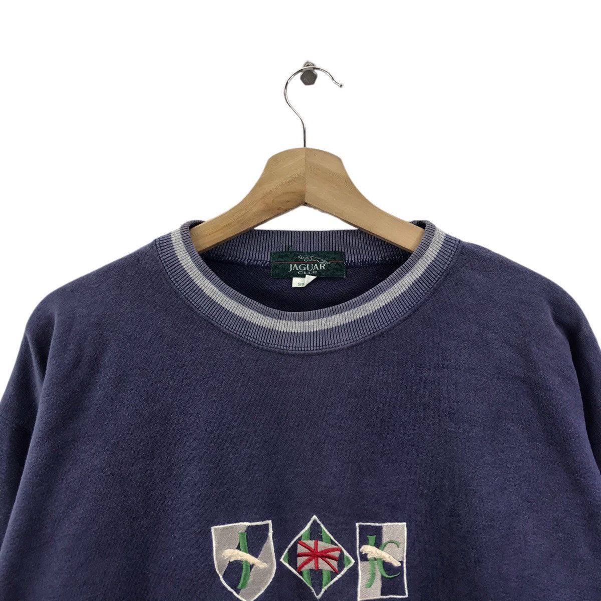 Vintage JAGUAR CLUB Embroidered Logo Blue Sweatshirt Size US L / EU 52-54 / 3 - 2 Thumbnail