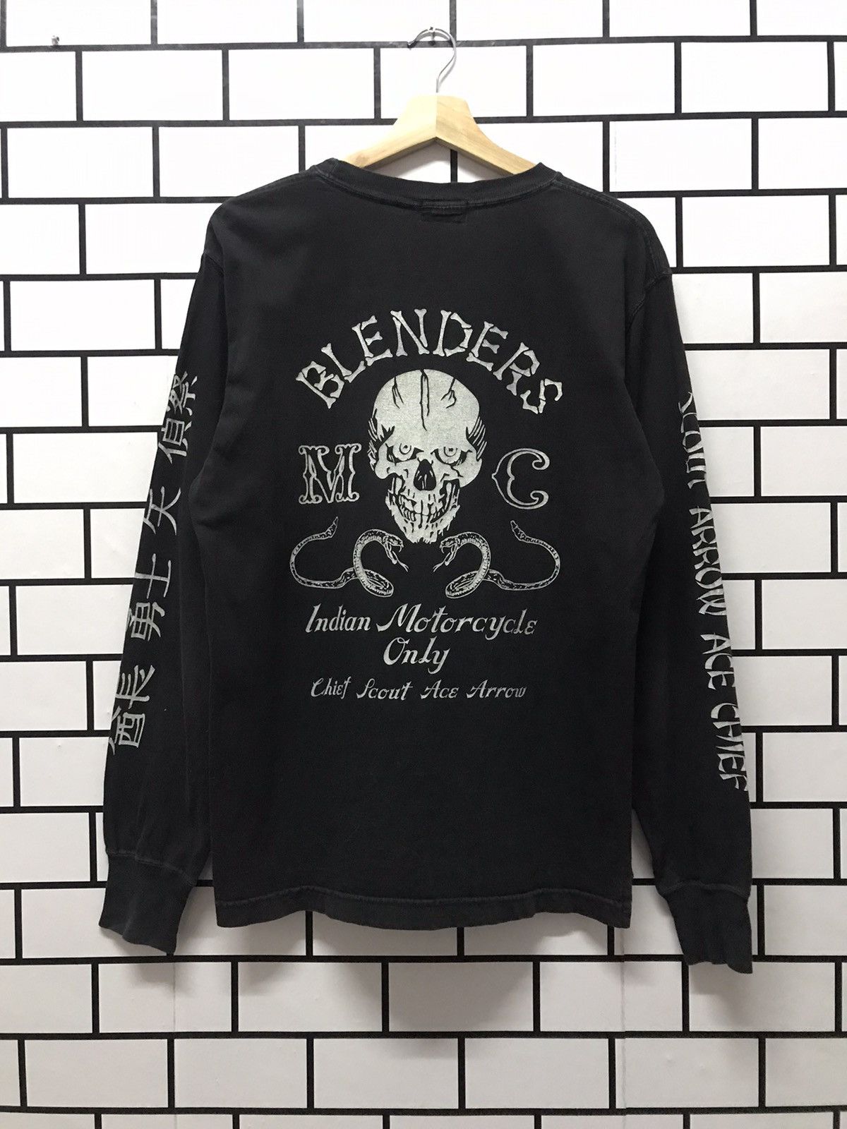 Indian Motorcycle × Japanese Brand Vintage Indian Motorcycle Skull long sleeve Tshirt Size US M / EU 48-50 / 2 - 1 Thumbnail