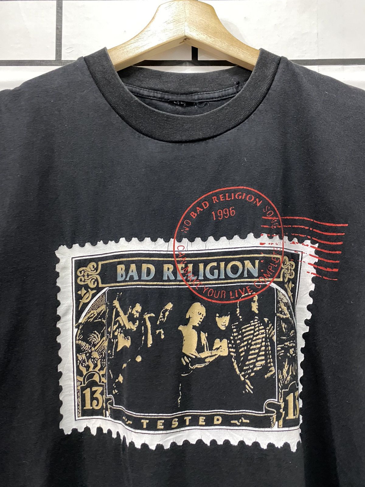 Band Tees × Vintage Vintage 90’s Bad Religion Tested Sun Faded Tshirt Size US M / EU 48-50 / 2 - 4 Thumbnail
