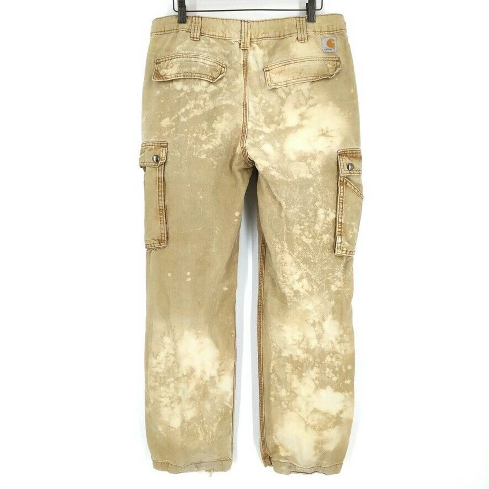 Carhartt Carhartt Custom Bleach Tie Dye Distressed Cargo Pants 34x32 Size US 34 / EU 50 - 5 Thumbnail