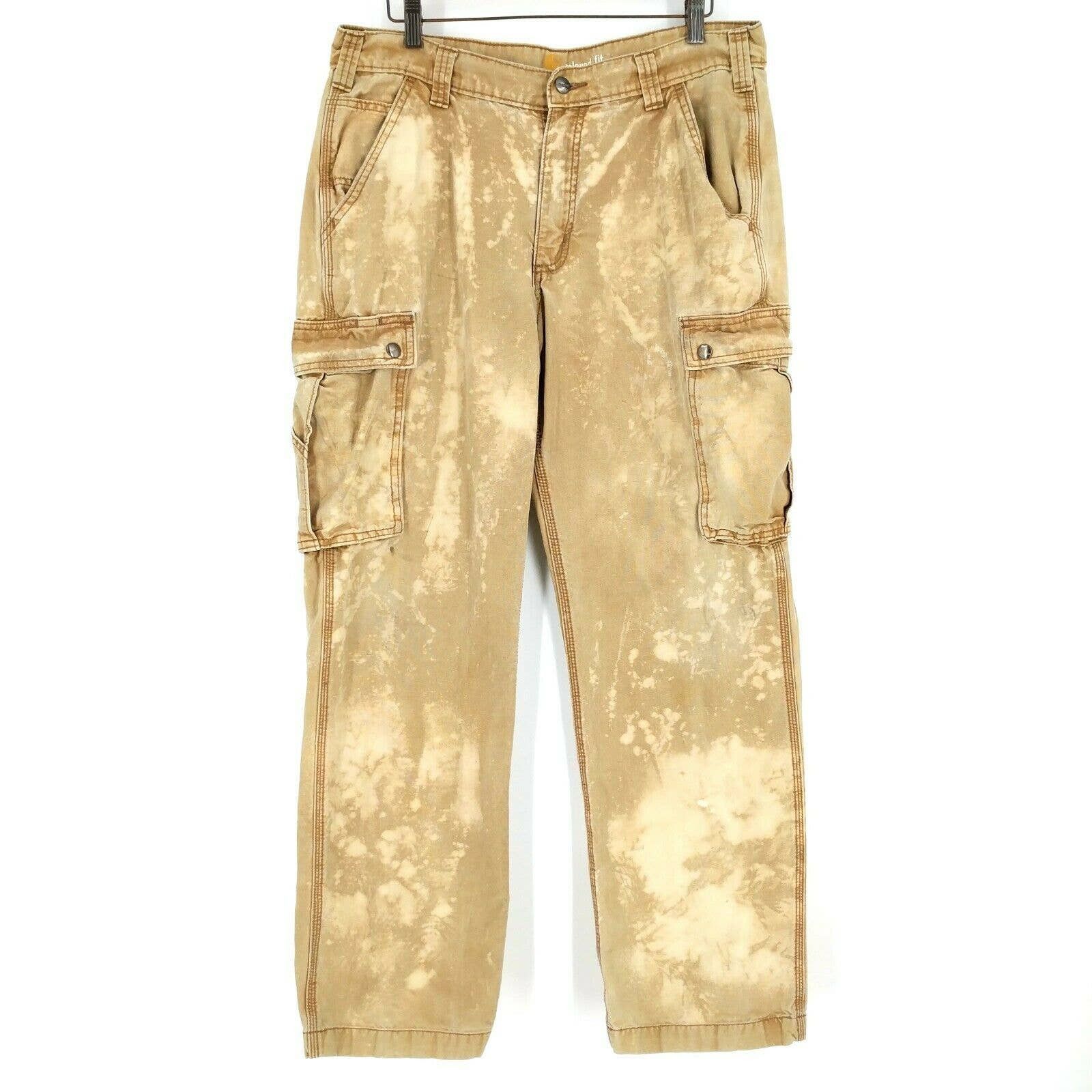 Carhartt Carhartt Custom Bleach Tie Dye Distressed Cargo Pants 34x32 Size US 34 / EU 50 - 1 Thumbnail