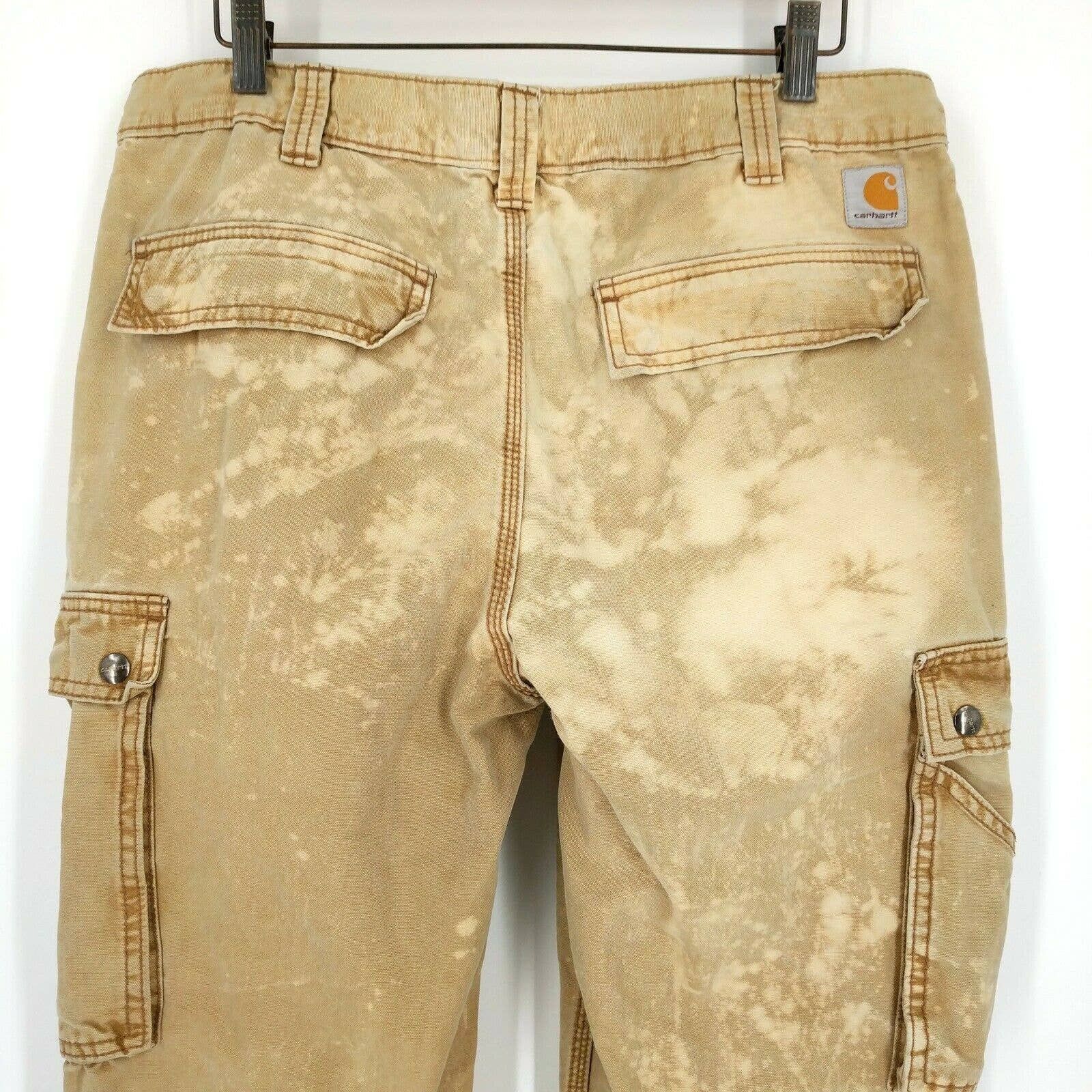 Carhartt Carhartt Custom Bleach Tie Dye Distressed Cargo Pants 34x32 Size US 34 / EU 50 - 6 Thumbnail