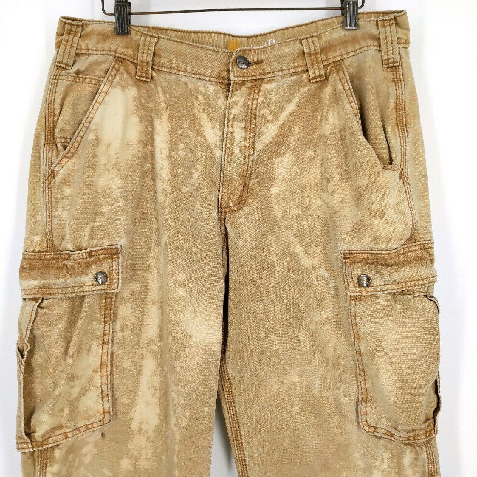 Carhartt Carhartt Custom Bleach Tie Dye Distressed Cargo Pants 34x32 Size US 34 / EU 50 - 2 Thumbnail