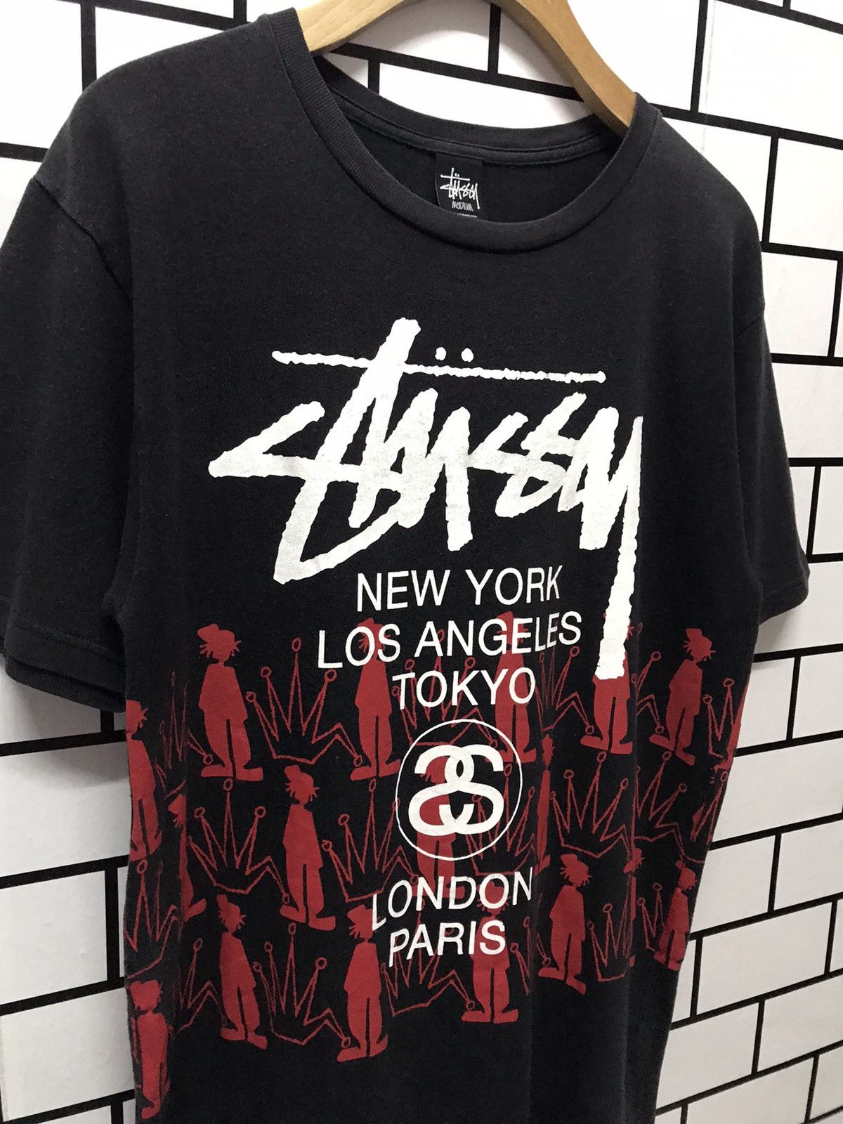 Stussy × Vintage Vintage Stussy tour all around crown print tee Size US M / EU 48-50 / 2 - 8 Thumbnail