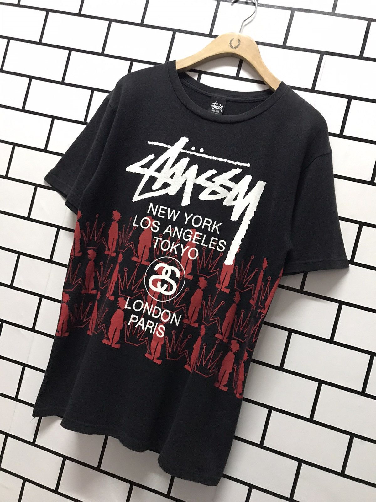 Stussy × Vintage Vintage Stussy tour all around crown print tee Size US M / EU 48-50 / 2 - 3 Thumbnail