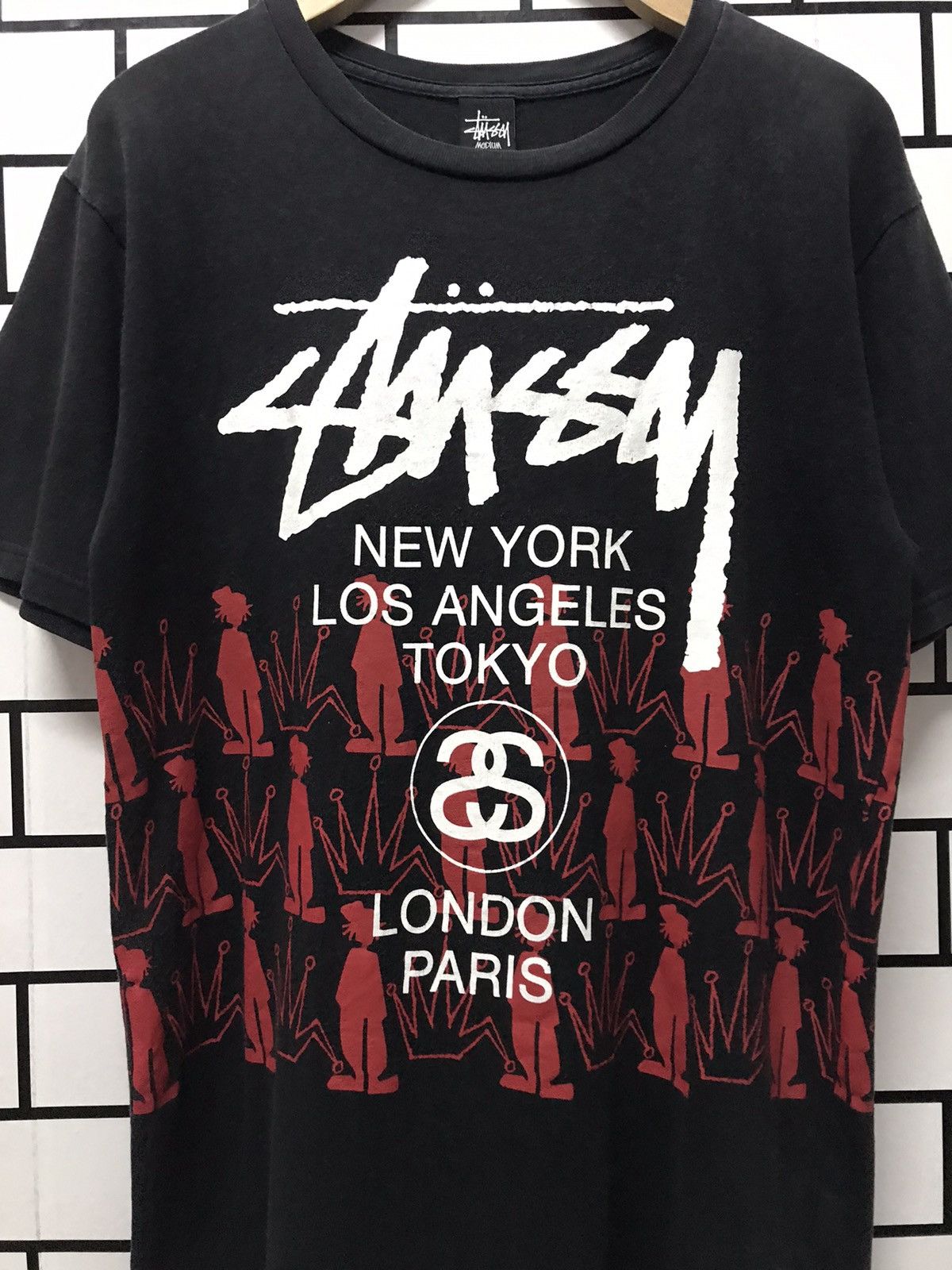 Stussy × Vintage Vintage Stussy tour all around crown print tee Size US M / EU 48-50 / 2 - 5 Thumbnail