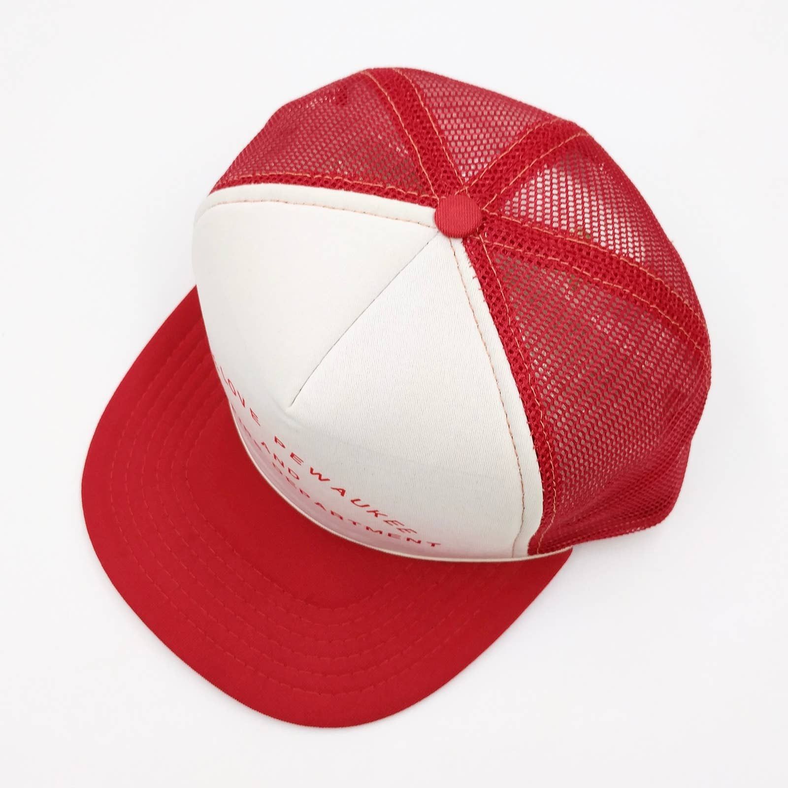 Vintage Vintage We Love Pewaukee & Fire Department Trucker Mesh Hat Size ONE SIZE - 4 Thumbnail