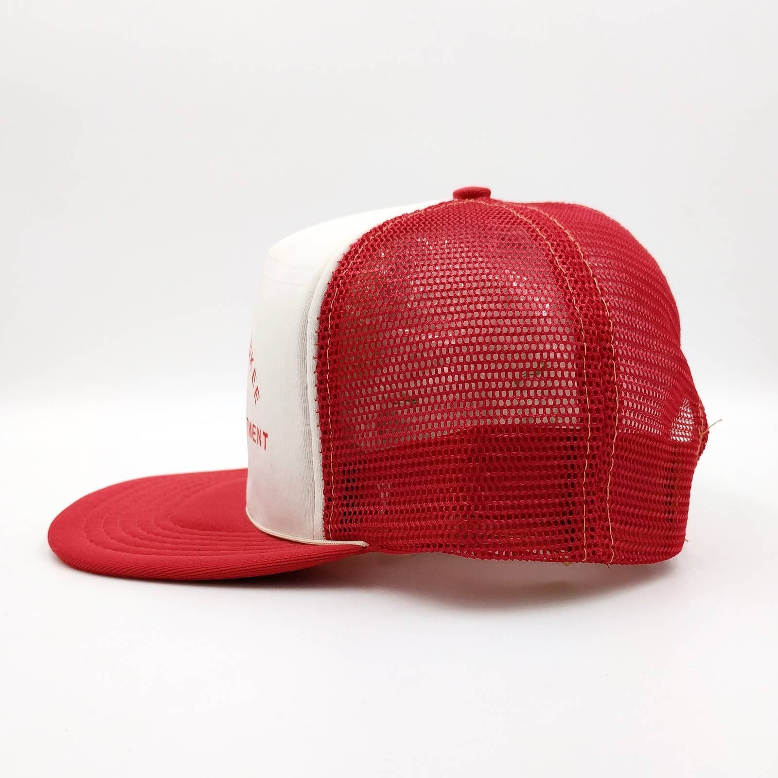 Vintage Vintage We Love Pewaukee & Fire Department Trucker Mesh Hat Size ONE SIZE - 5 Thumbnail