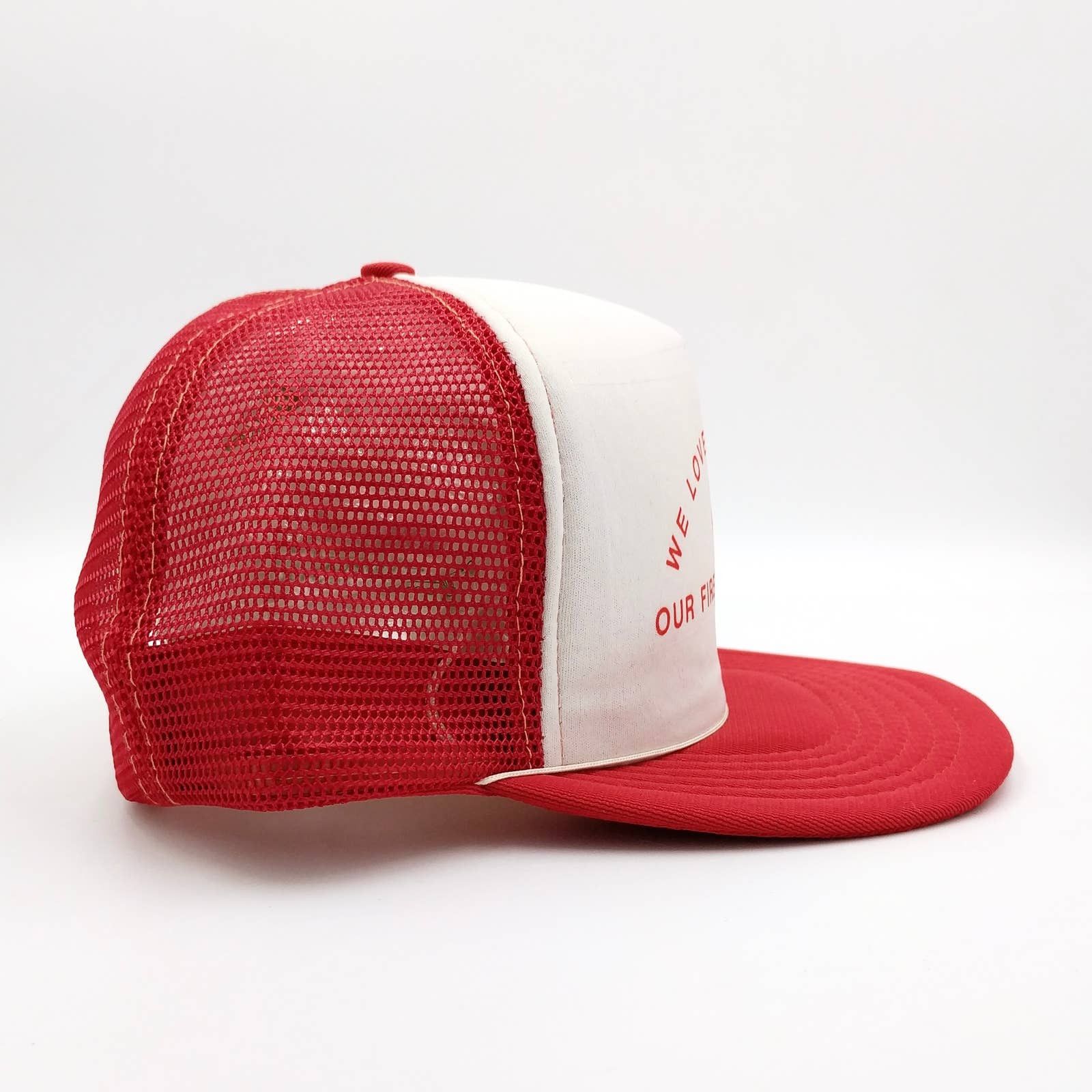 Vintage Vintage We Love Pewaukee & Fire Department Trucker Mesh Hat Size ONE SIZE - 6 Thumbnail