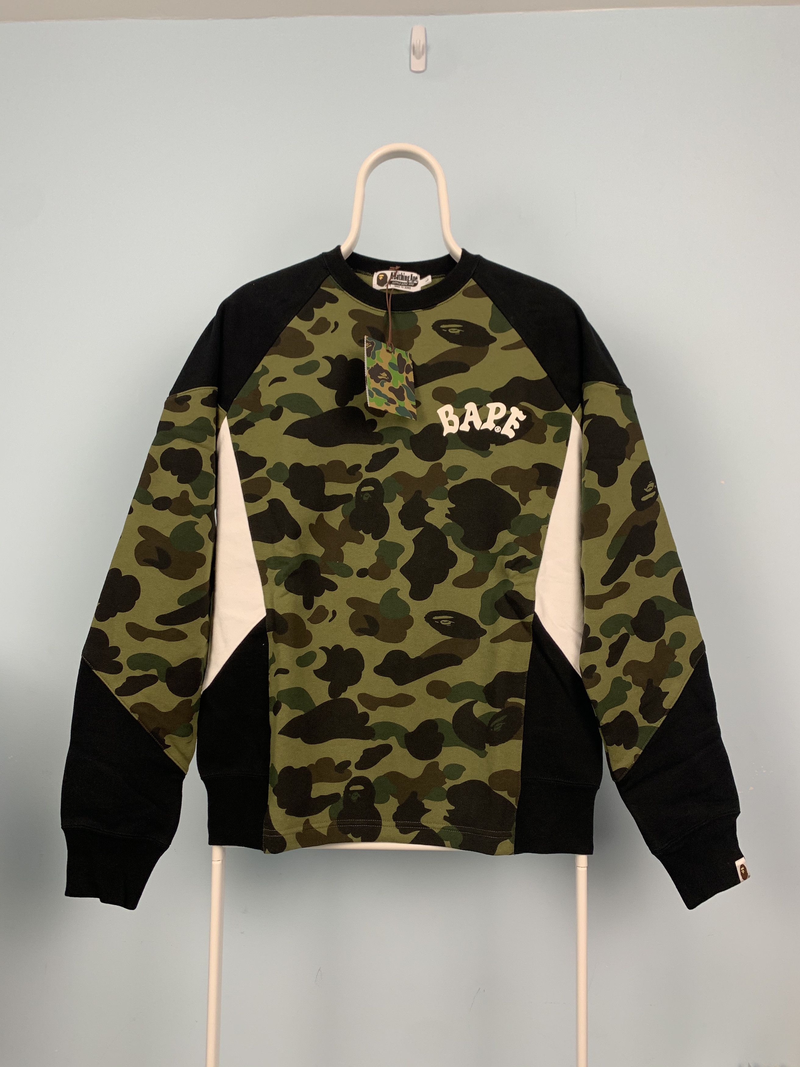 Bape Bape Color Block Crewneck Black Green Camo Large Size US L / EU 52-54 / 3 - 1 Thumbnail