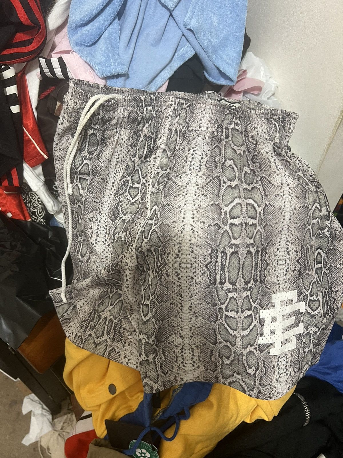 image of Eric Emanuel OG Grey Snakeskin Shorts Medium, Men's (Size 30)