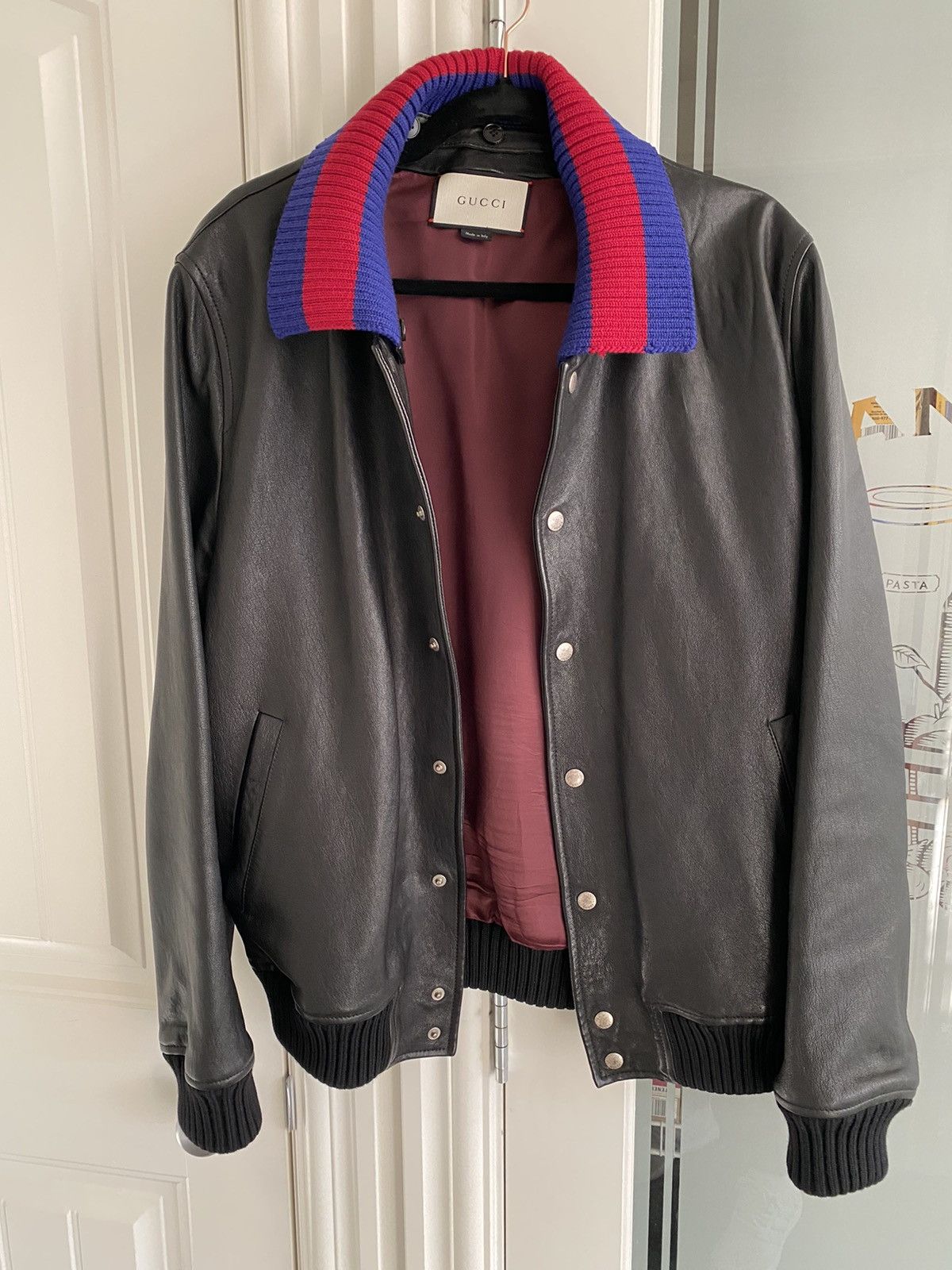 Gucci Lamb Leather w/Removable web collar Size US XL / EU 56 / 4 - 1 Thumbnail