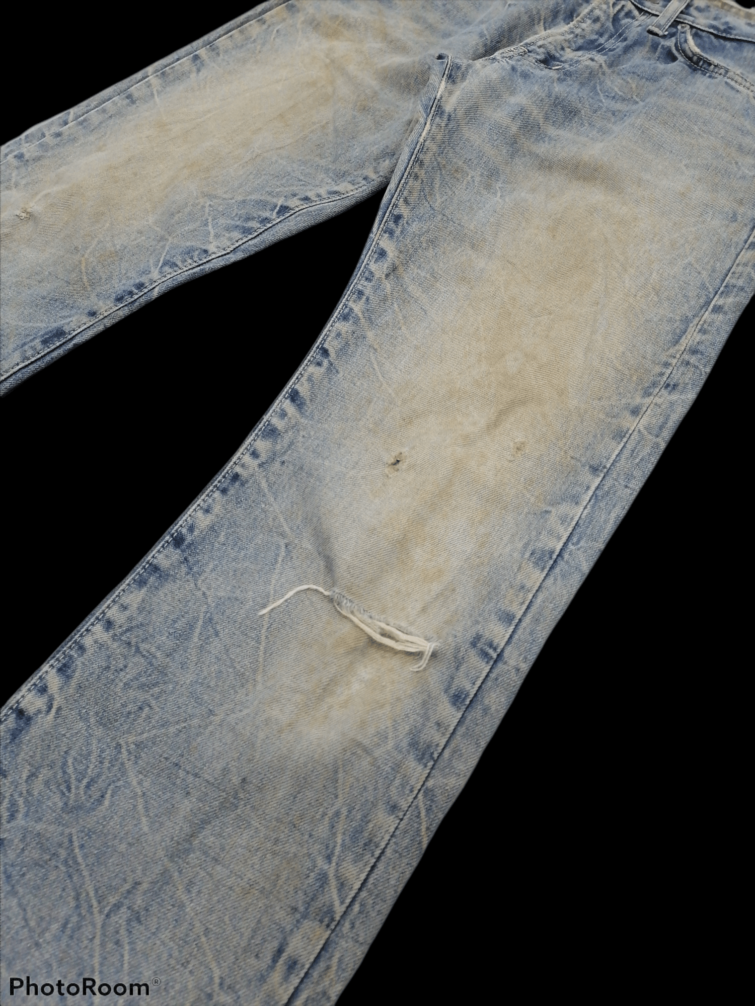 Blue Blue Japan × Japanese Brand Made Japan Blue Blue Japan Trashed Distressed Denim Jeans Size US 30 / EU 46 - 3 Thumbnail