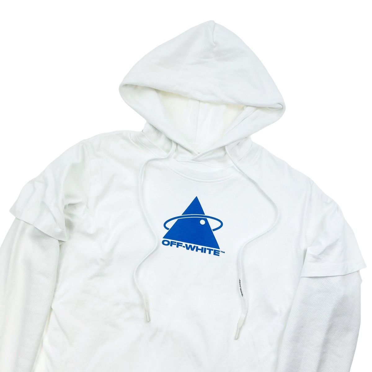 image of Off White Off-White Triangle Planet Layered Hoodie, Men's (Size Large)