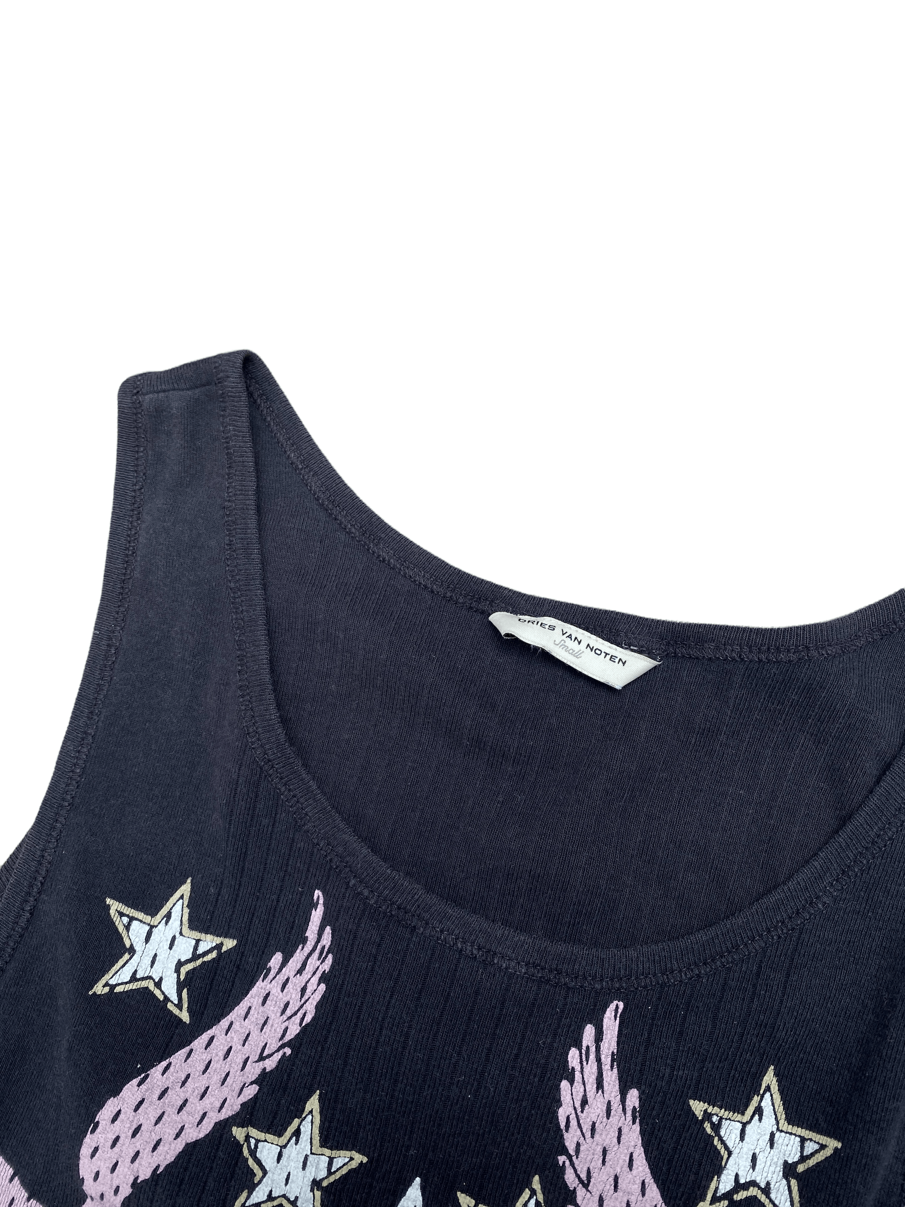 Dries Van Noten Black Eagle Ribbed Tank Top Size US S / EU 44-46 / 1 - 2 Thumbnail