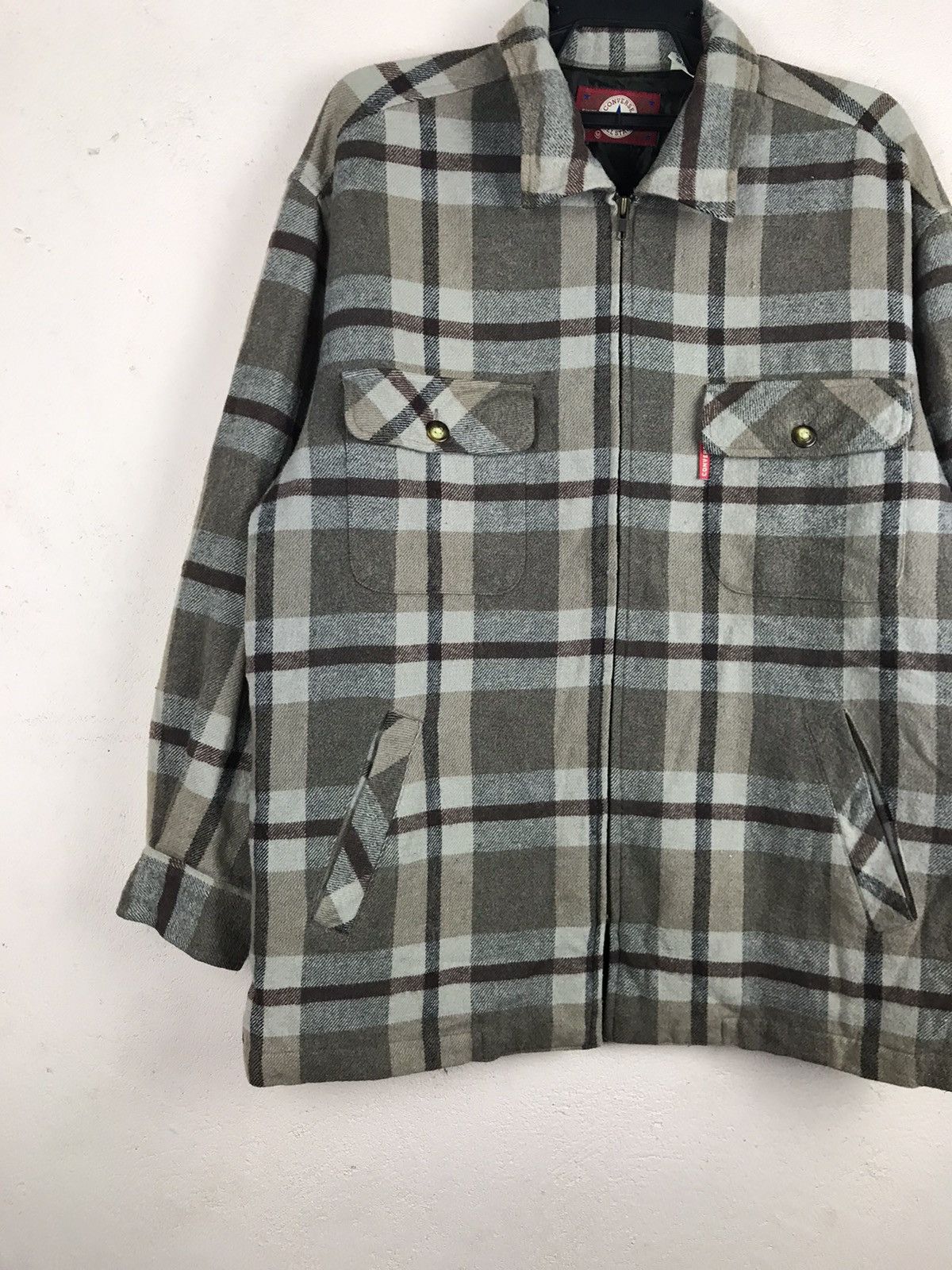 Converse × Flannel × Japanese Brand Converse vintage full zipper checkered box wool jacket Size US M / EU 48-50 / 2 - 6 Thumbnail