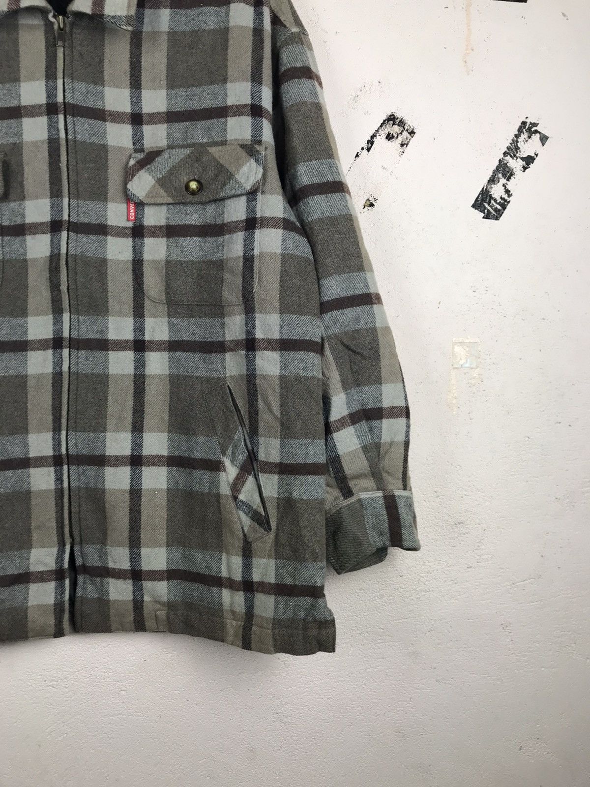 Converse × Flannel × Japanese Brand Converse vintage full zipper checkered box wool jacket Size US M / EU 48-50 / 2 - 5 Thumbnail
