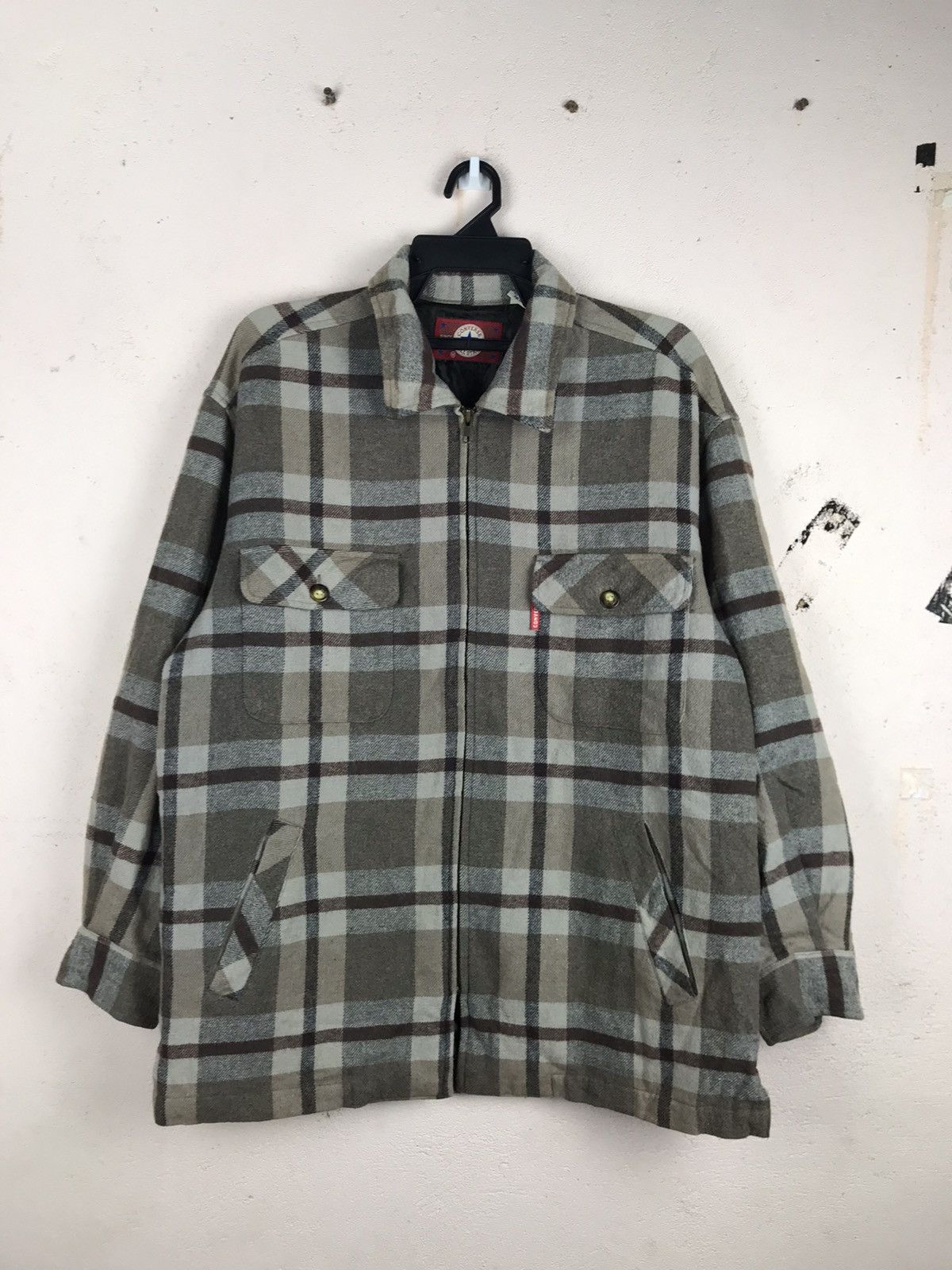 Converse × Flannel × Japanese Brand Converse vintage full zipper checkered box wool jacket Size US M / EU 48-50 / 2 - 1 Thumbnail