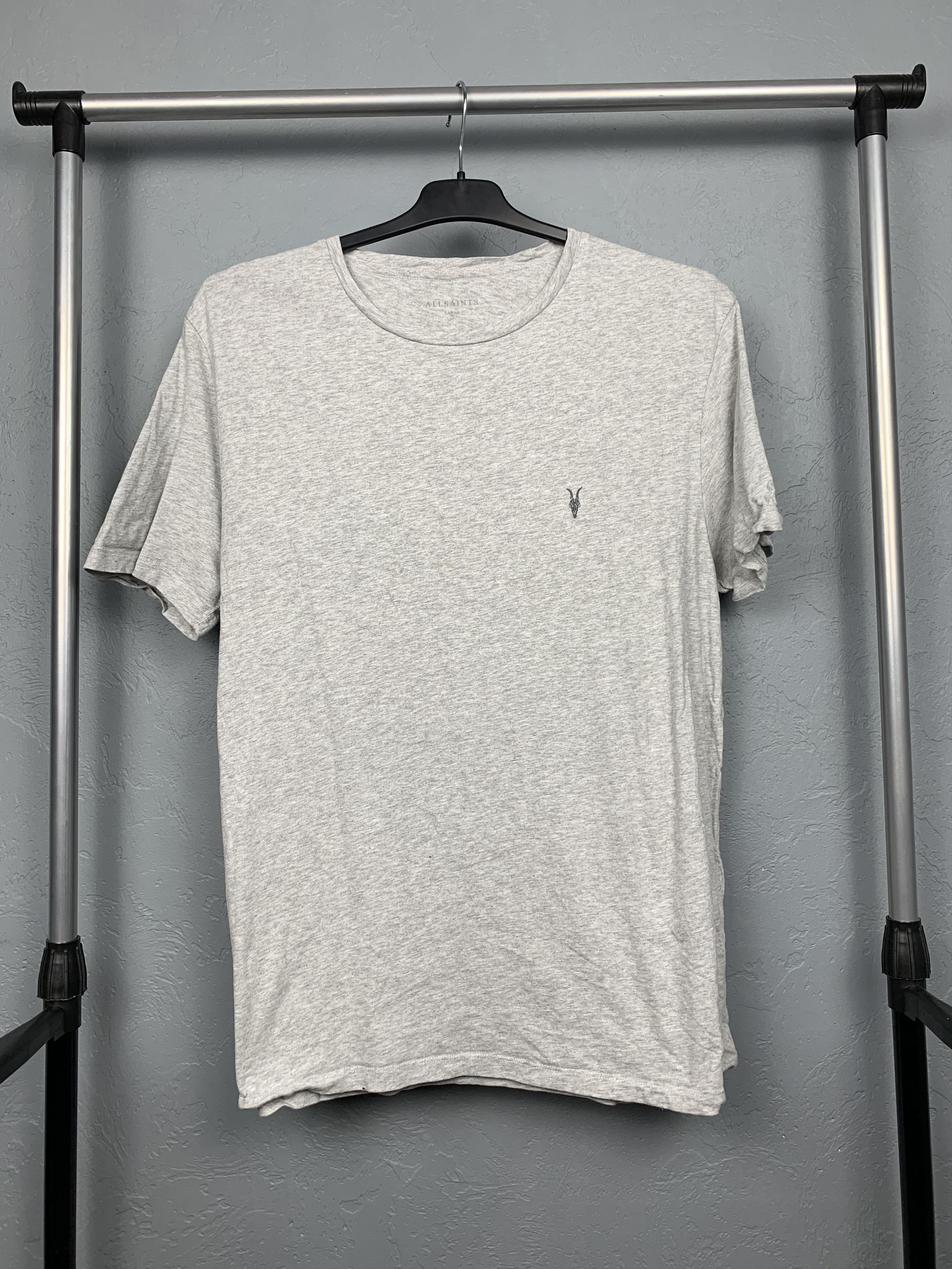 Allsaints Allsaints Grey Mens Crew Neck T-Shirt Tee Size US L / EU 52-54 / 3 - 1 Thumbnail