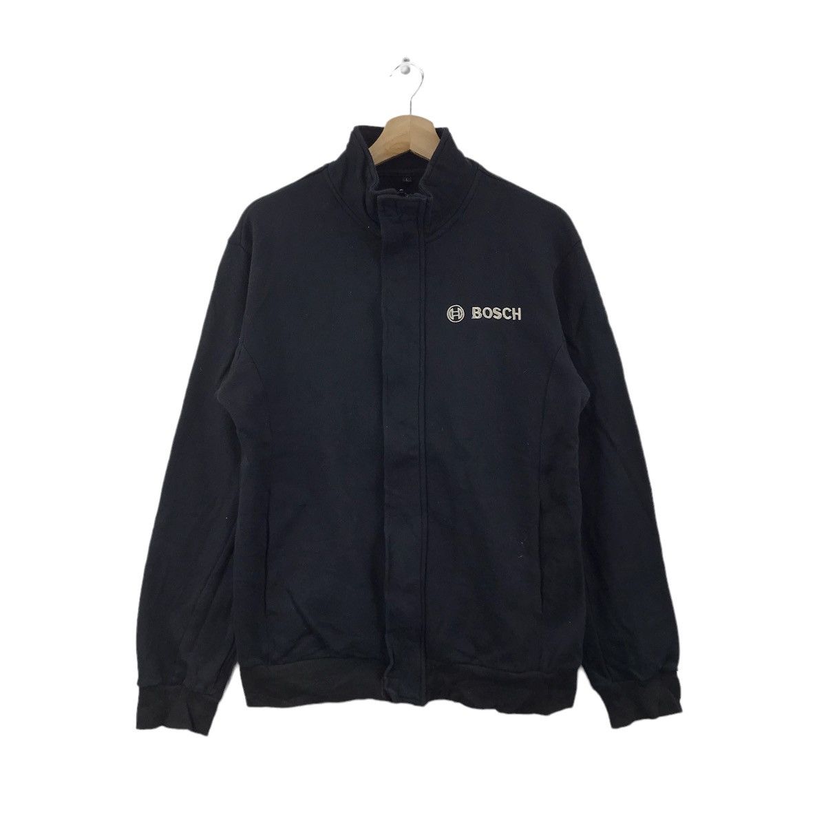 Vintage BOSCH Full Zipper Black Sweatshirt Size US L / EU 52-54 / 3 - 1 Thumbnail