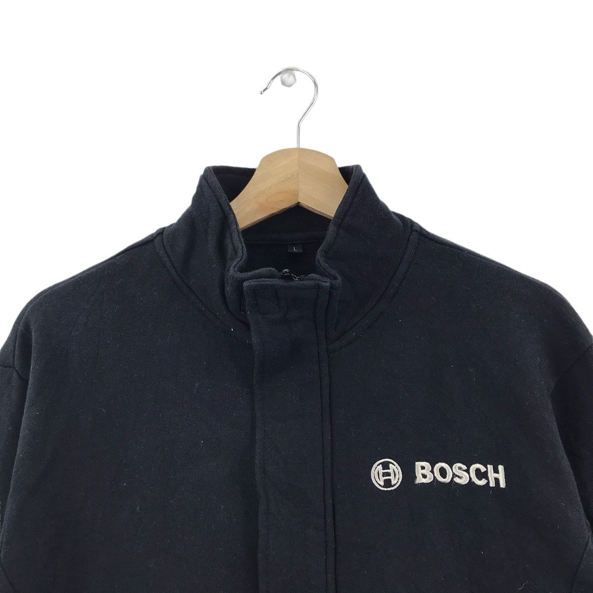 Vintage BOSCH Full Zipper Black Sweatshirt Size US L / EU 52-54 / 3 - 2 Thumbnail