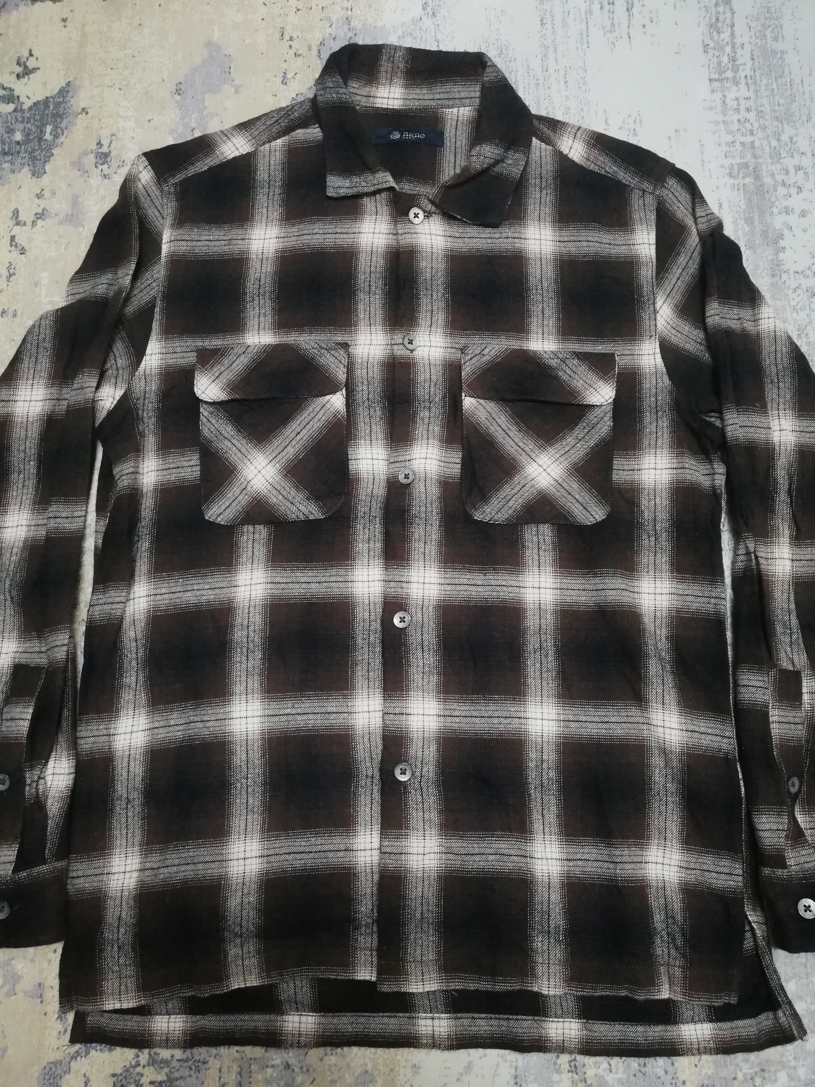 Flannel Vintage Nano Base Shadow Plaid Flannel Shirt Size US M / EU 48-50 / 2 - 3 Thumbnail