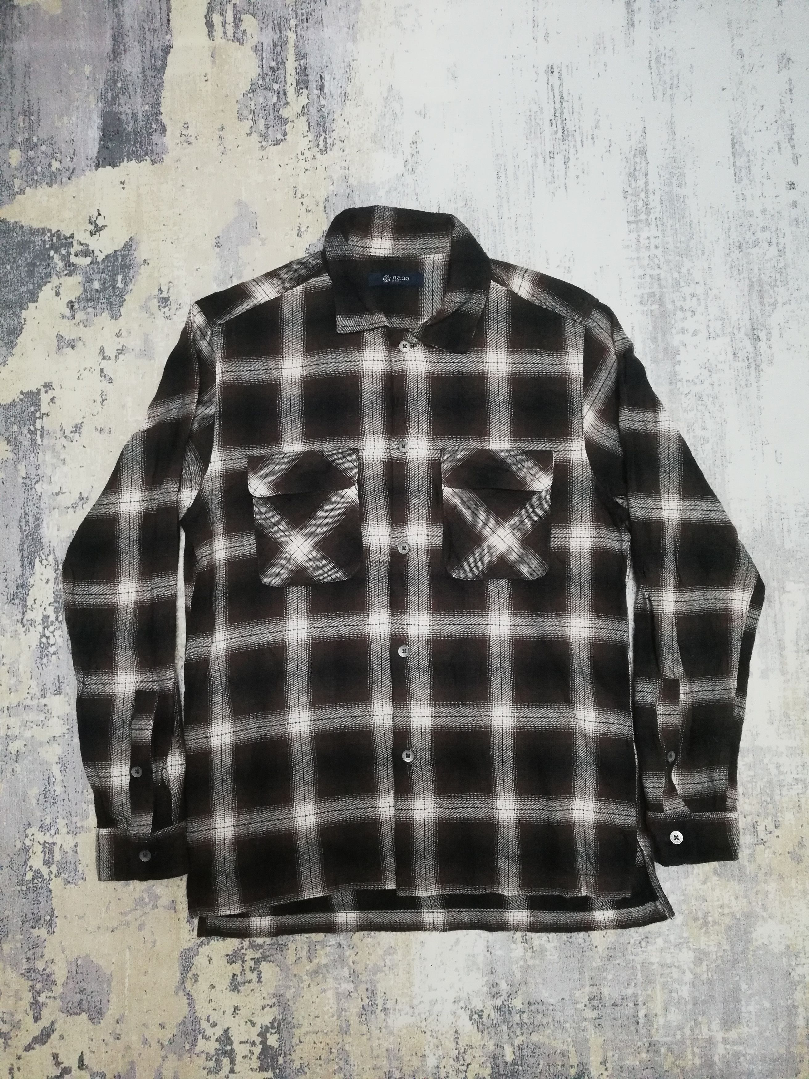 Flannel Vintage Nano Base Shadow Plaid Flannel Shirt Size US M / EU 48-50 / 2 - 1 Thumbnail