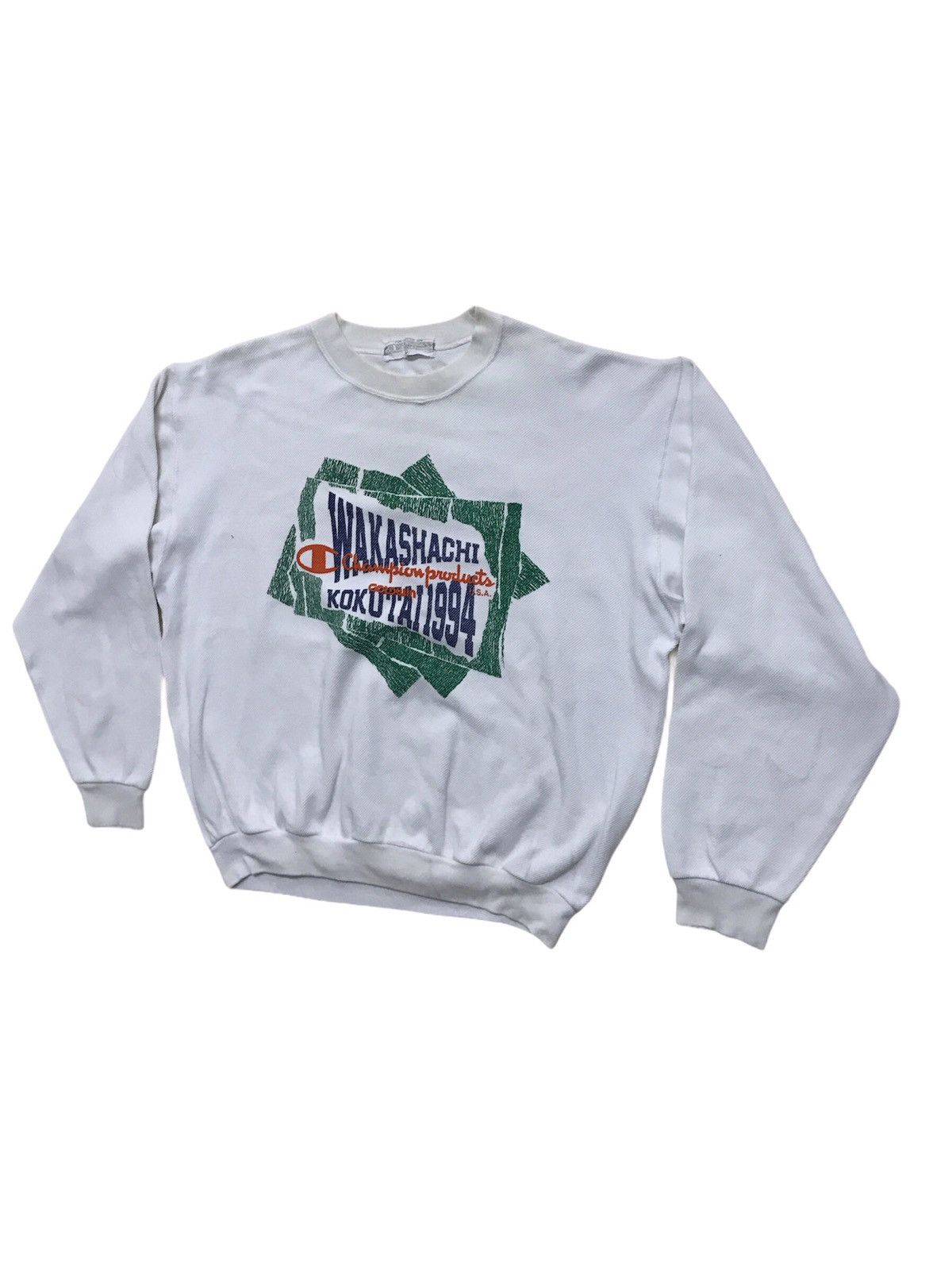 Champion × Vintage Vtg Champion 1994 Wakashachi Kokutai Big Logo Sweetshirt Size US L / EU 52-54 / 3 - 2 Thumbnail