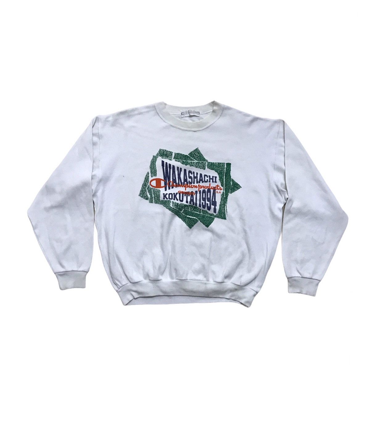 Champion × Vintage Vtg Champion 1994 Wakashachi Kokutai Big Logo Sweetshirt Size US L / EU 52-54 / 3 - 1 Thumbnail