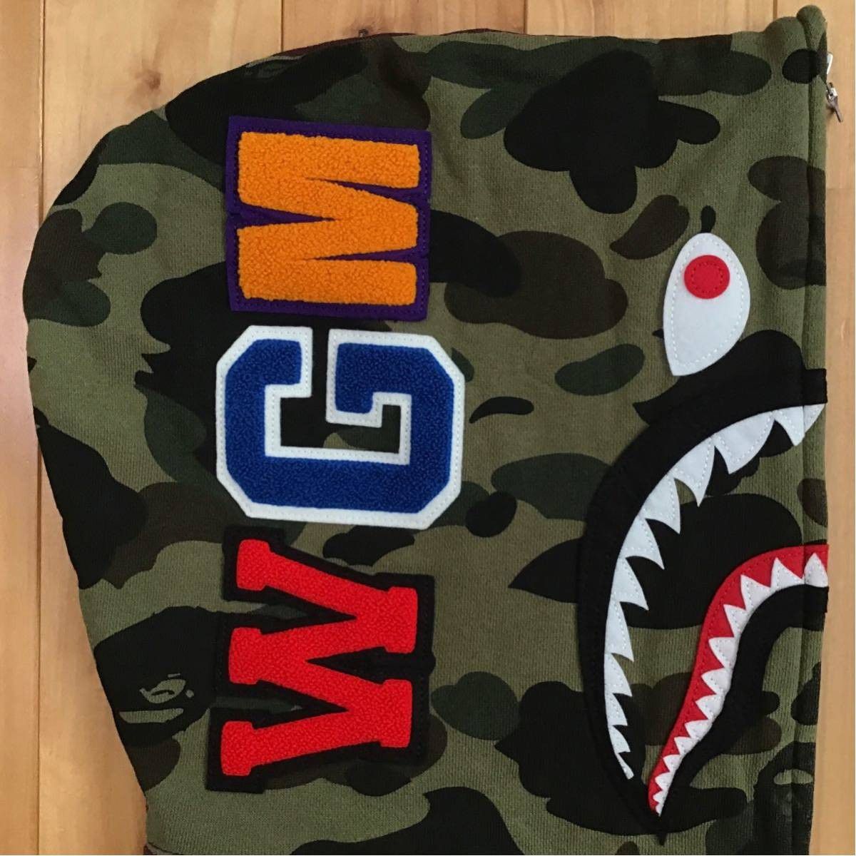 Bape BAPE shark full zip hoodie jacket Burgundy × 1st camo green Size US S / EU 44-46 / 1 - 4 Thumbnail