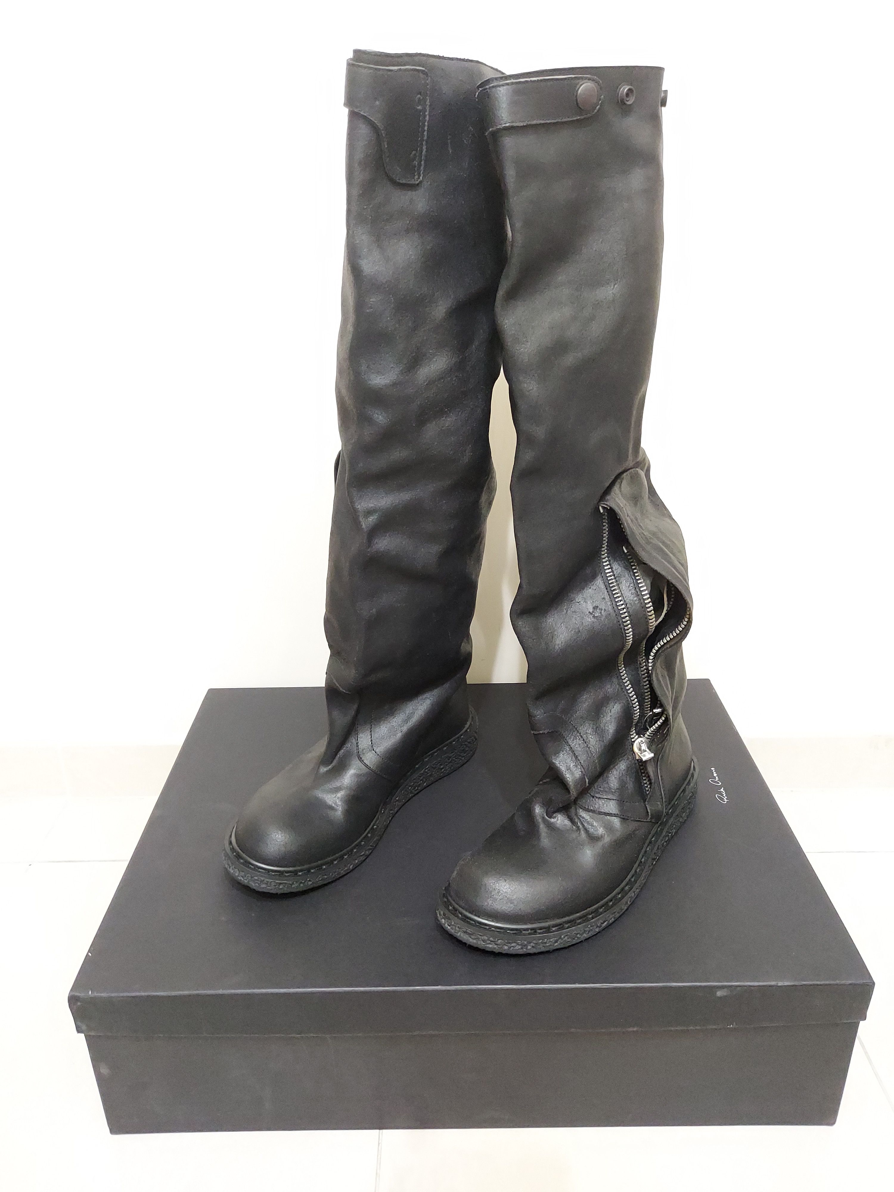 image of Rick Owens x Rick Owens Drkshdw Fw09 Aw09 Crust Elephant Boots in Black, Men's (Size 8)