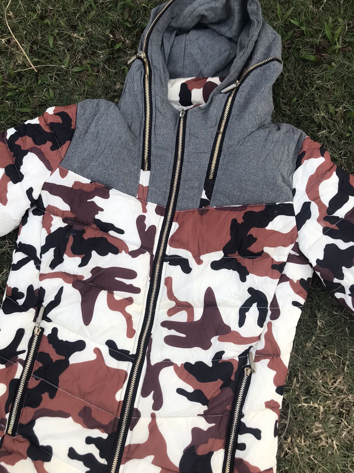 Japanese Brand Camo puffer zipper jacket hidden hoodie Size US M / EU 48-50 / 2 - 4 Thumbnail