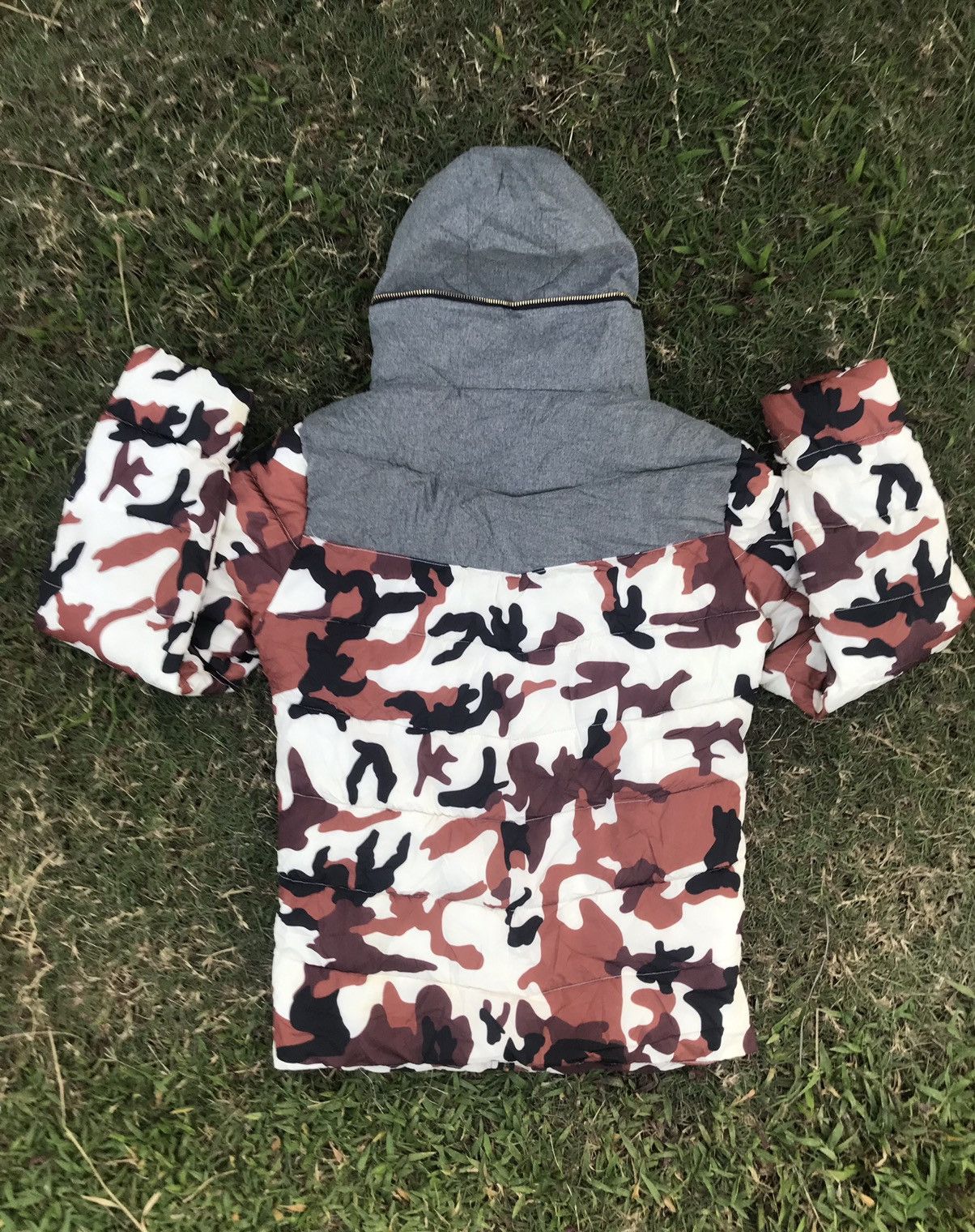 Japanese Brand Camo puffer zipper jacket hidden hoodie Size US M / EU 48-50 / 2 - 2 Thumbnail