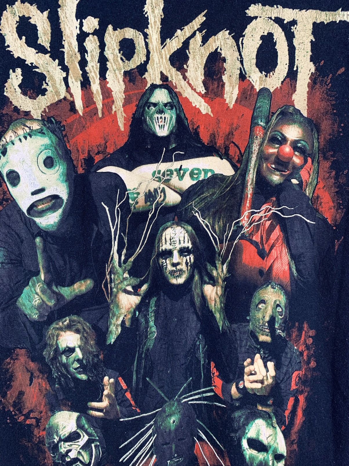 Band Tees 2010 Vintage Slipknot Seven Double Sided Big Logo T-Shirt Size US S / EU 44-46 / 1 - 11 Thumbnail