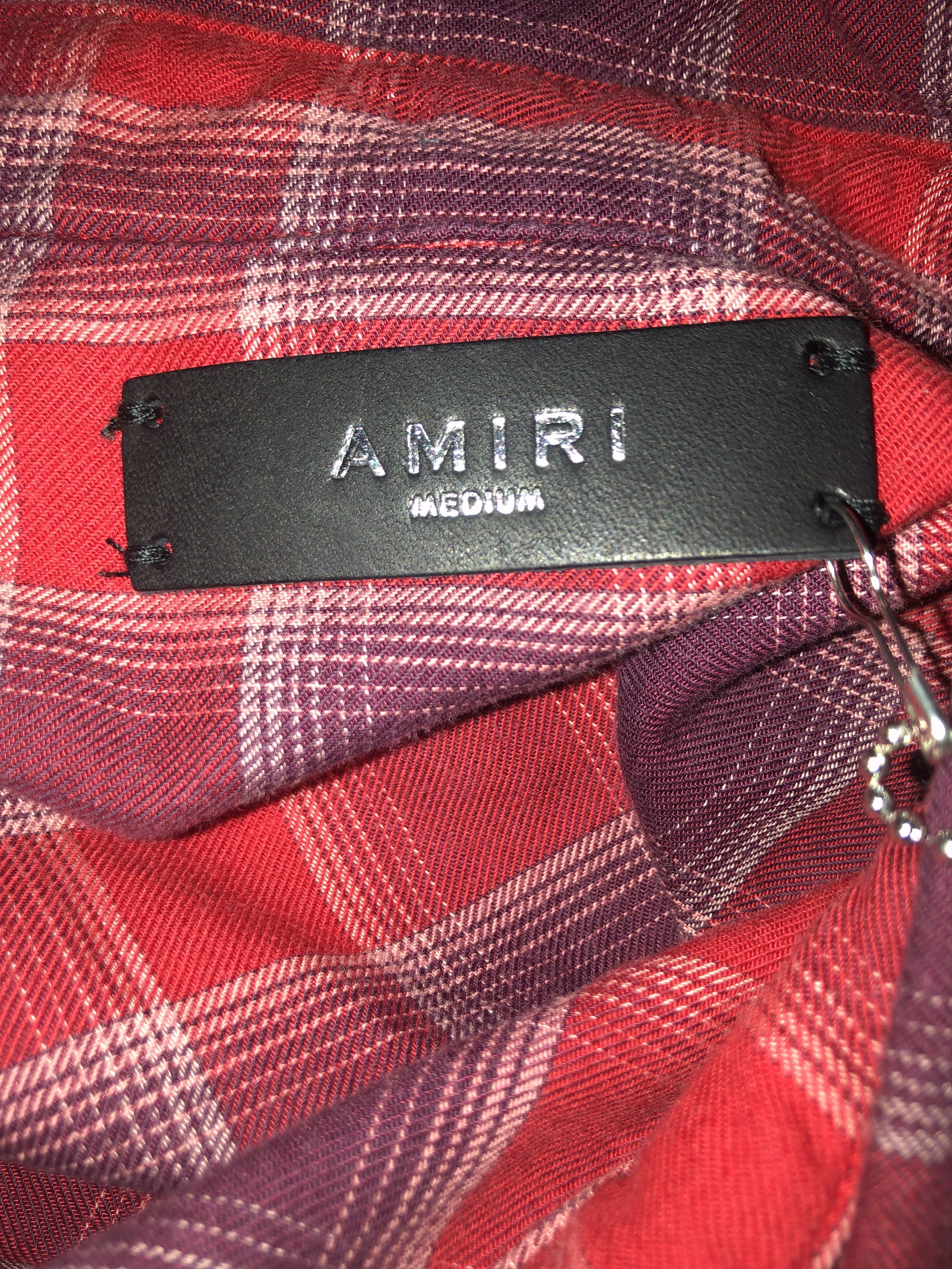 Amiri $750 NEW AMIRI Bleached Check Print Flannel Red cotton Size US M / EU 48-50 / 2 - 4 Thumbnail