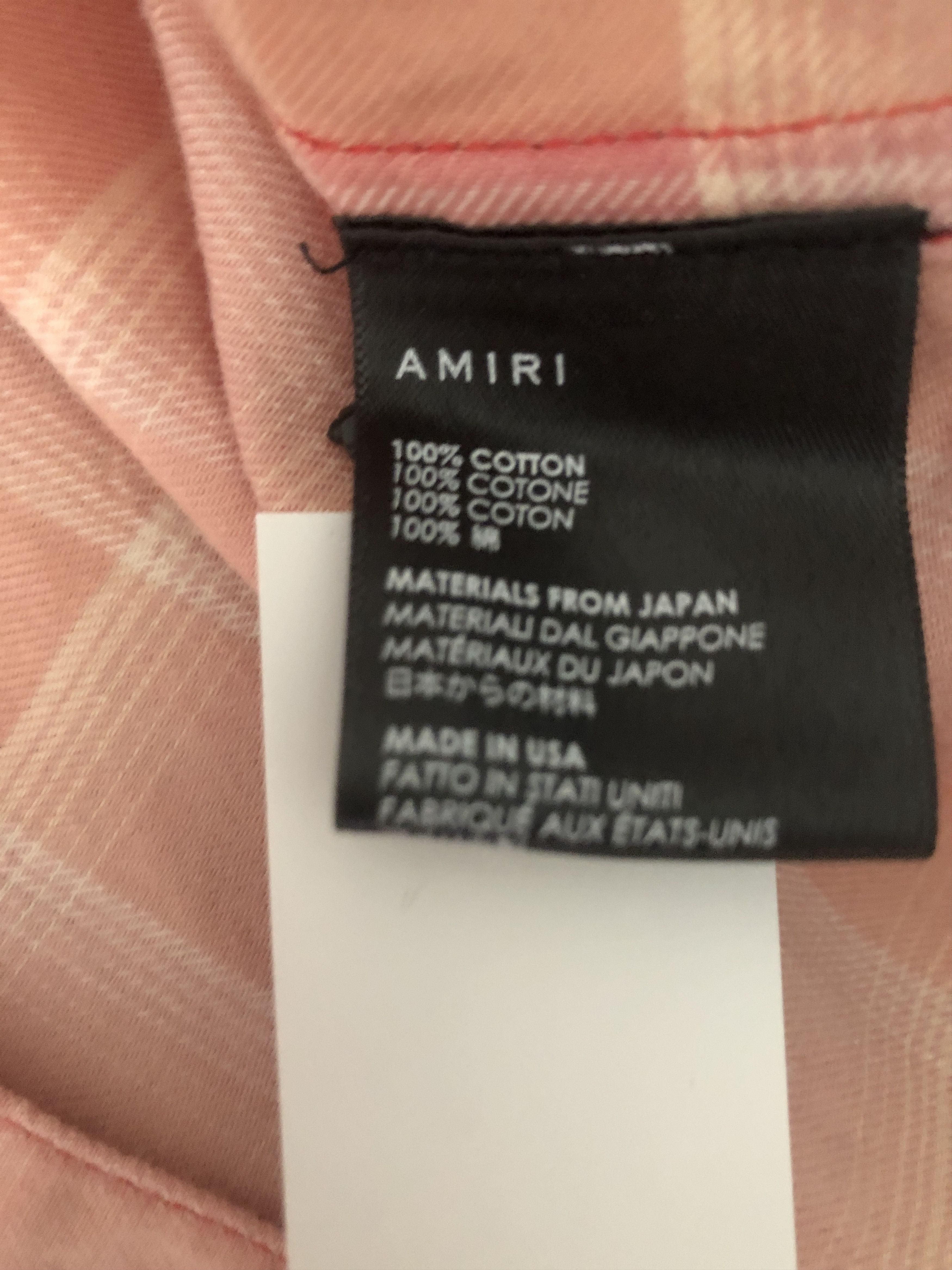 Amiri $750 NEW AMIRI Bleached Check Print Flannel Red cotton Size US M / EU 48-50 / 2 - 3 Thumbnail