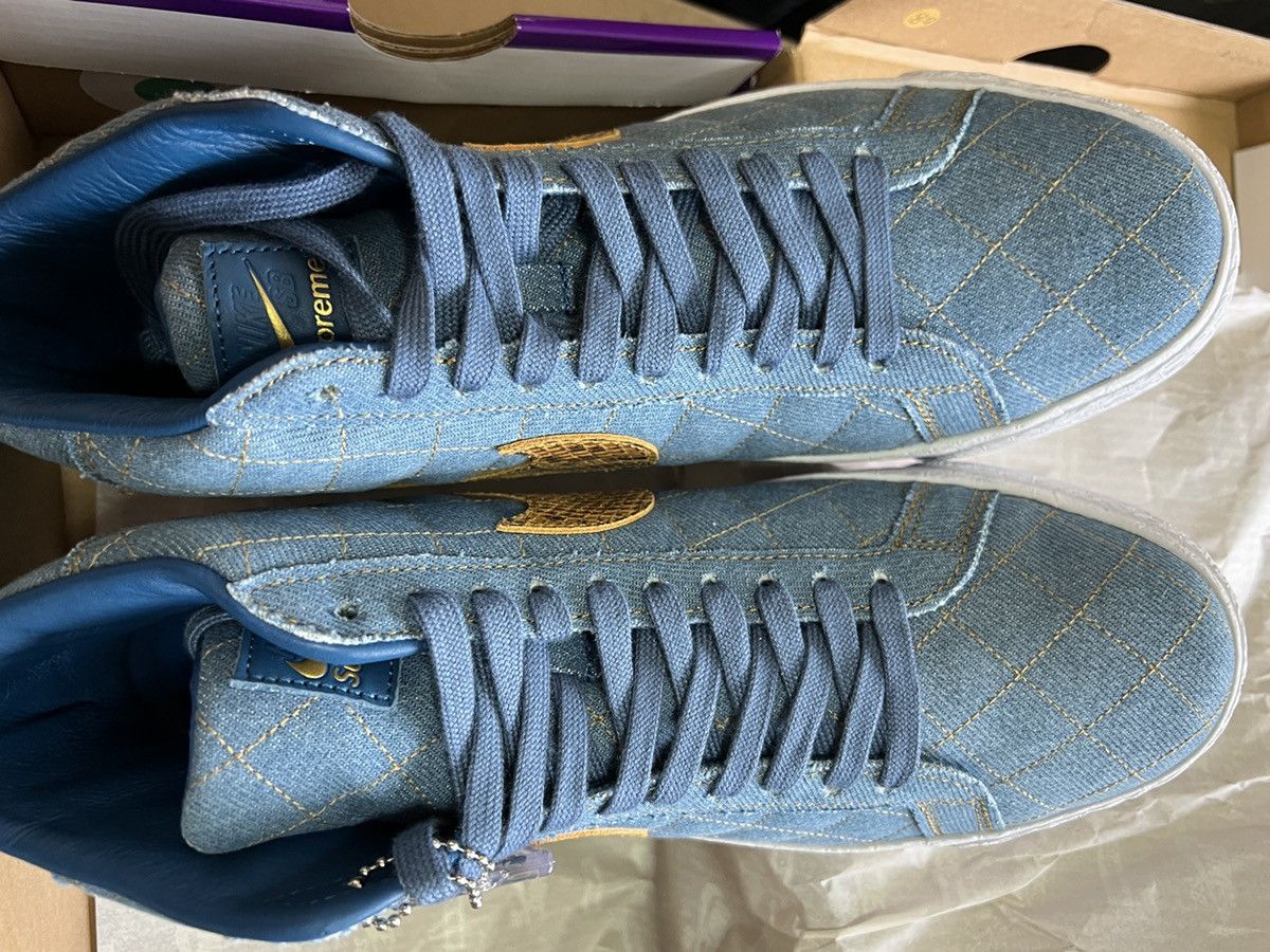 Nike × Supreme New Nike supreme sb zoom blazer mid QS 2 denim 8.5 sneakers Size US 8.5 / EU 41-42 - 6 Thumbnail