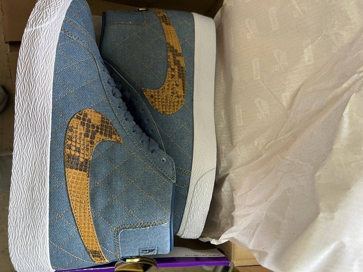 Nike × Supreme New Nike supreme sb zoom blazer mid QS 2 denim 8.5 sneakers Size US 8.5 / EU 41-42 - 7 Thumbnail
