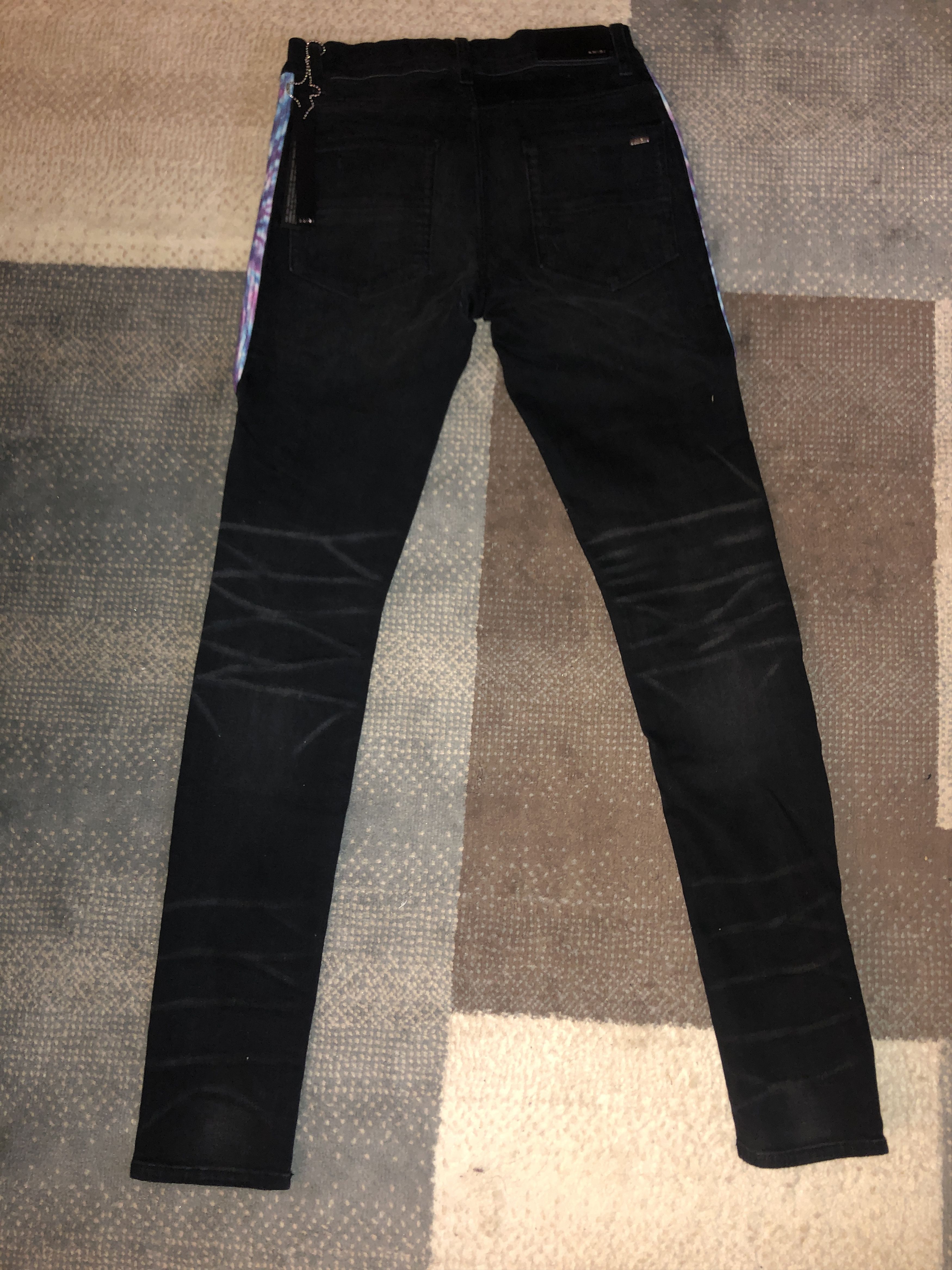 Amiri New AMIRI Half Track Skinny-Fit Tie Dye Jeans Aged Black Size US 30 / EU 46 - 3 Thumbnail