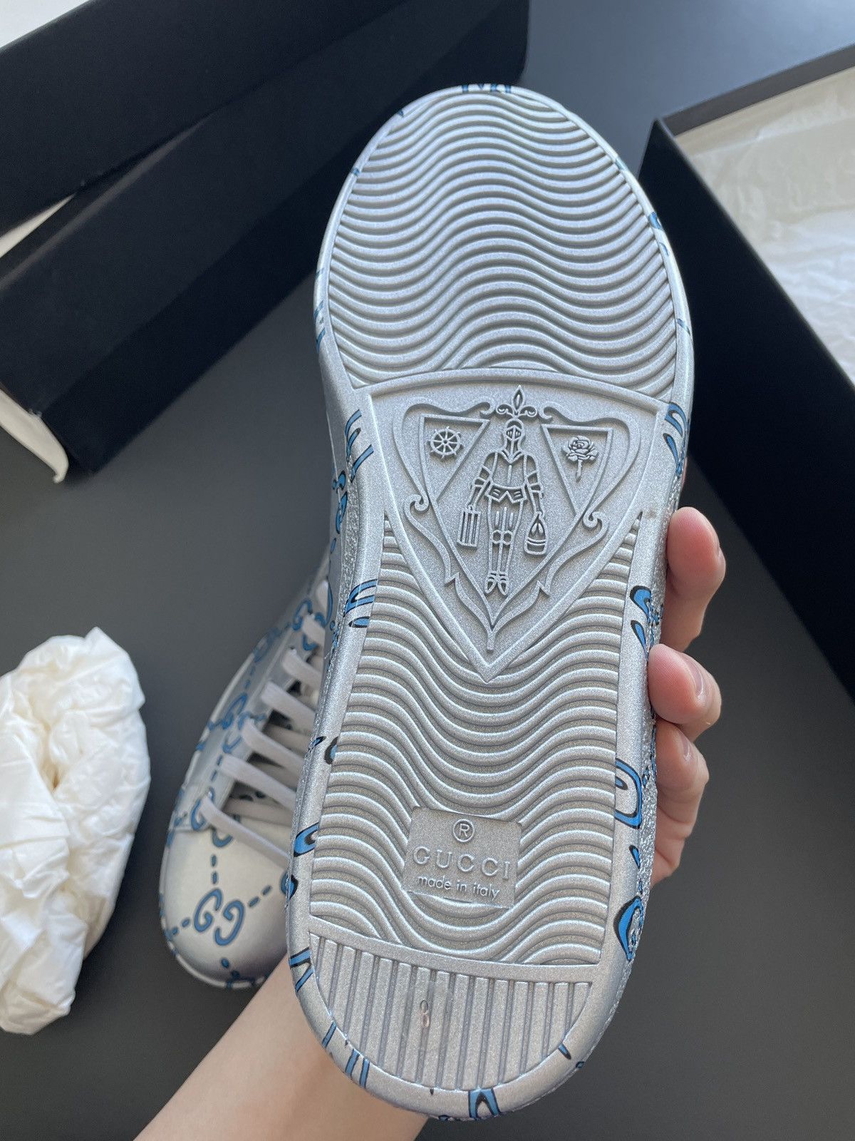 Gucci Limited Edition Brand New Runway ACE GG Logo Leather Sneaker Size US 9.5 / EU 42-43 - 9 Thumbnail