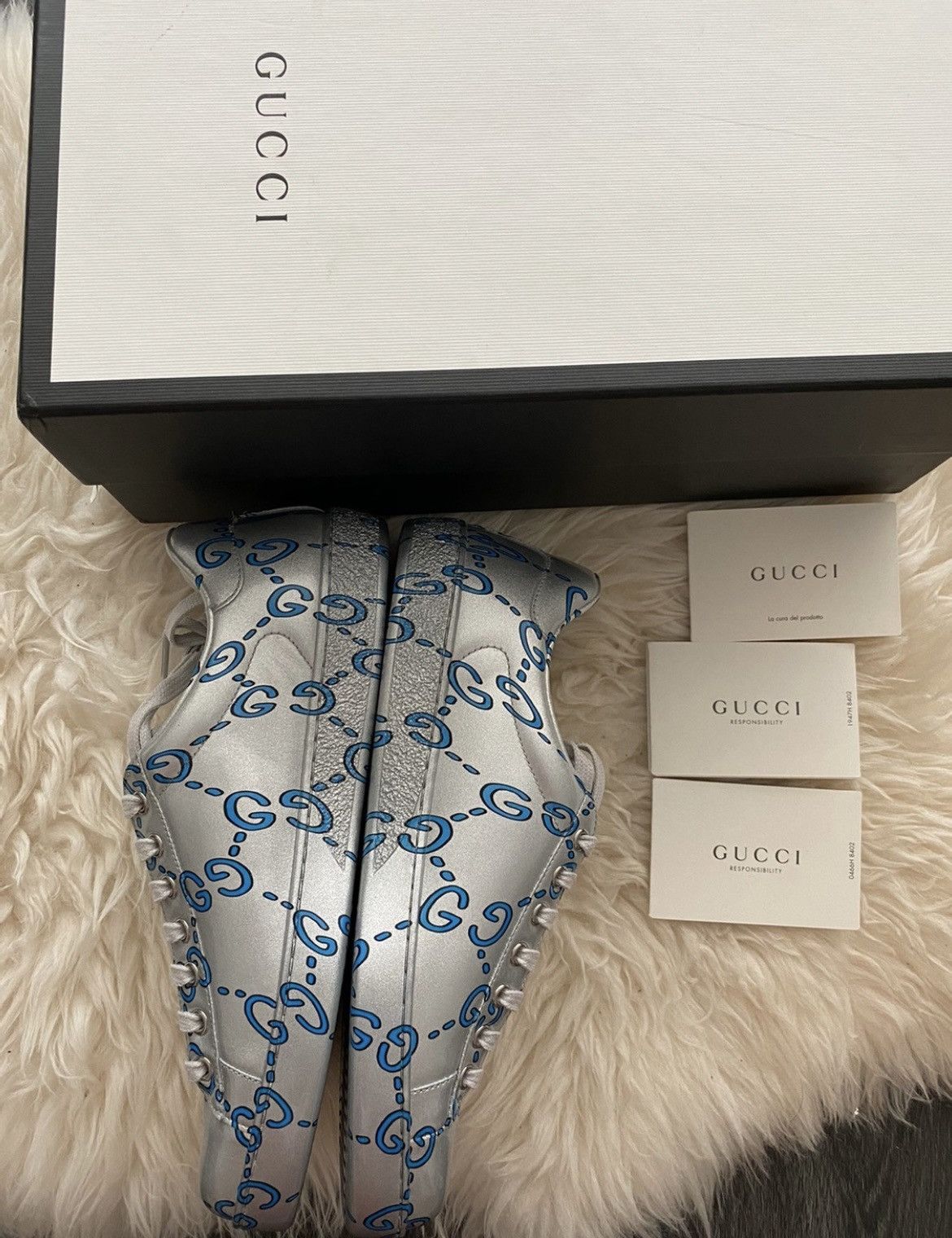 Gucci Limited Edition Brand New Runway ACE GG Logo Leather Sneaker Size US 9.5 / EU 42-43 - 16 Thumbnail