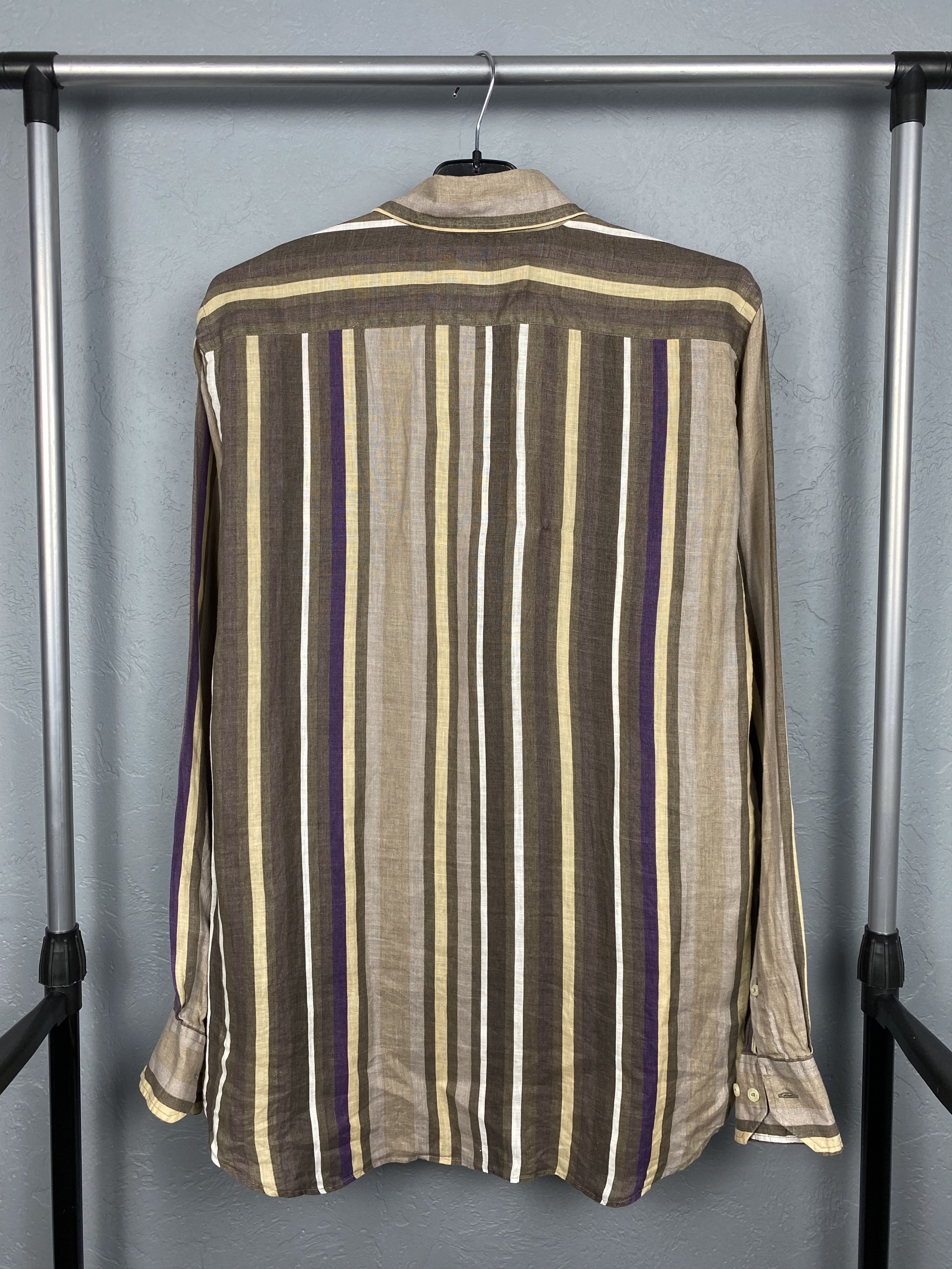 Etro Etro Milano 100% Linen Mens Long Sleeve Shirt Size US L / EU 52-54 / 3 - 5 Thumbnail