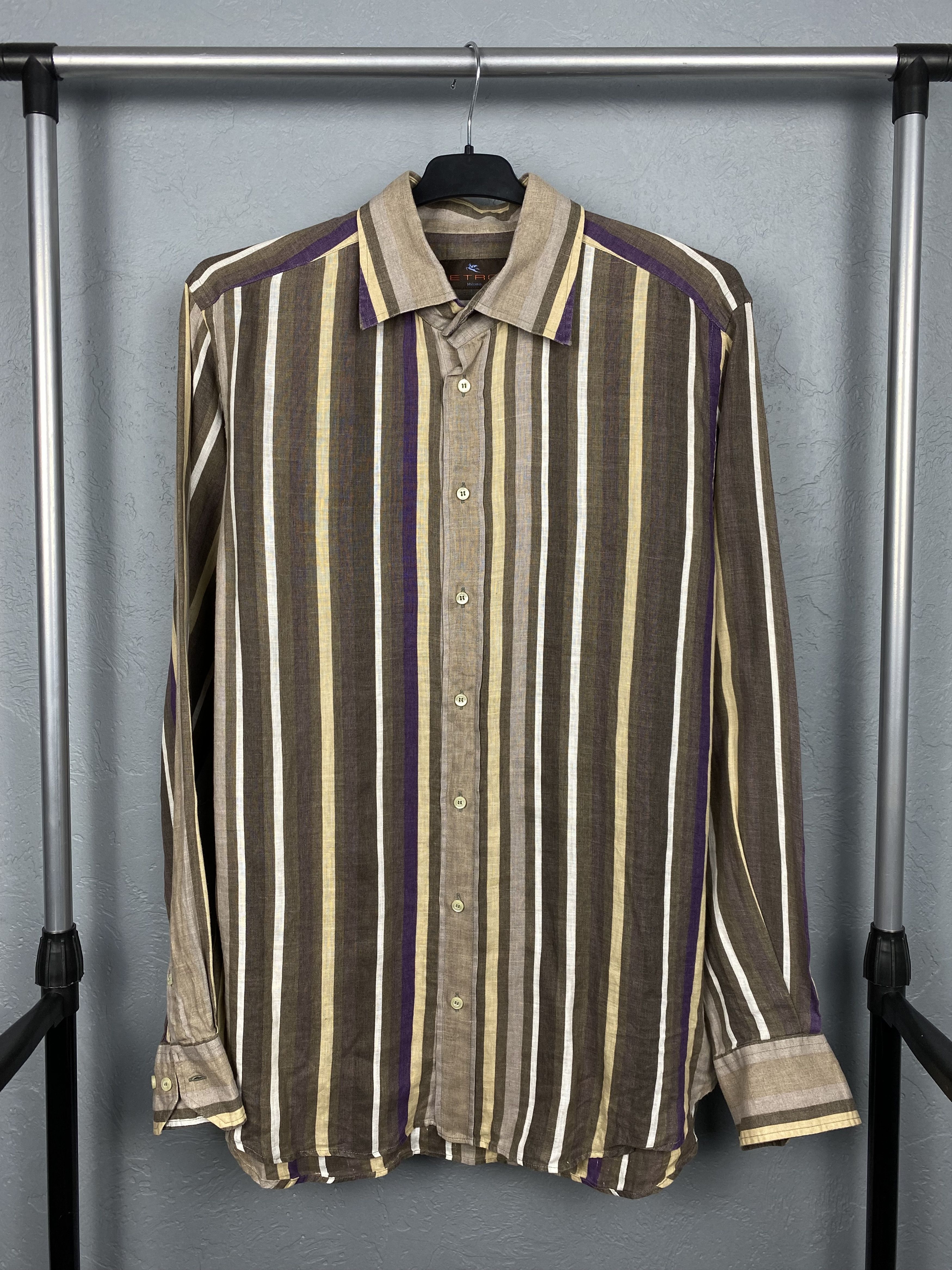 Etro Etro Milano 100% Linen Mens Long Sleeve Shirt Size US L / EU 52-54 / 3 - 1 Thumbnail