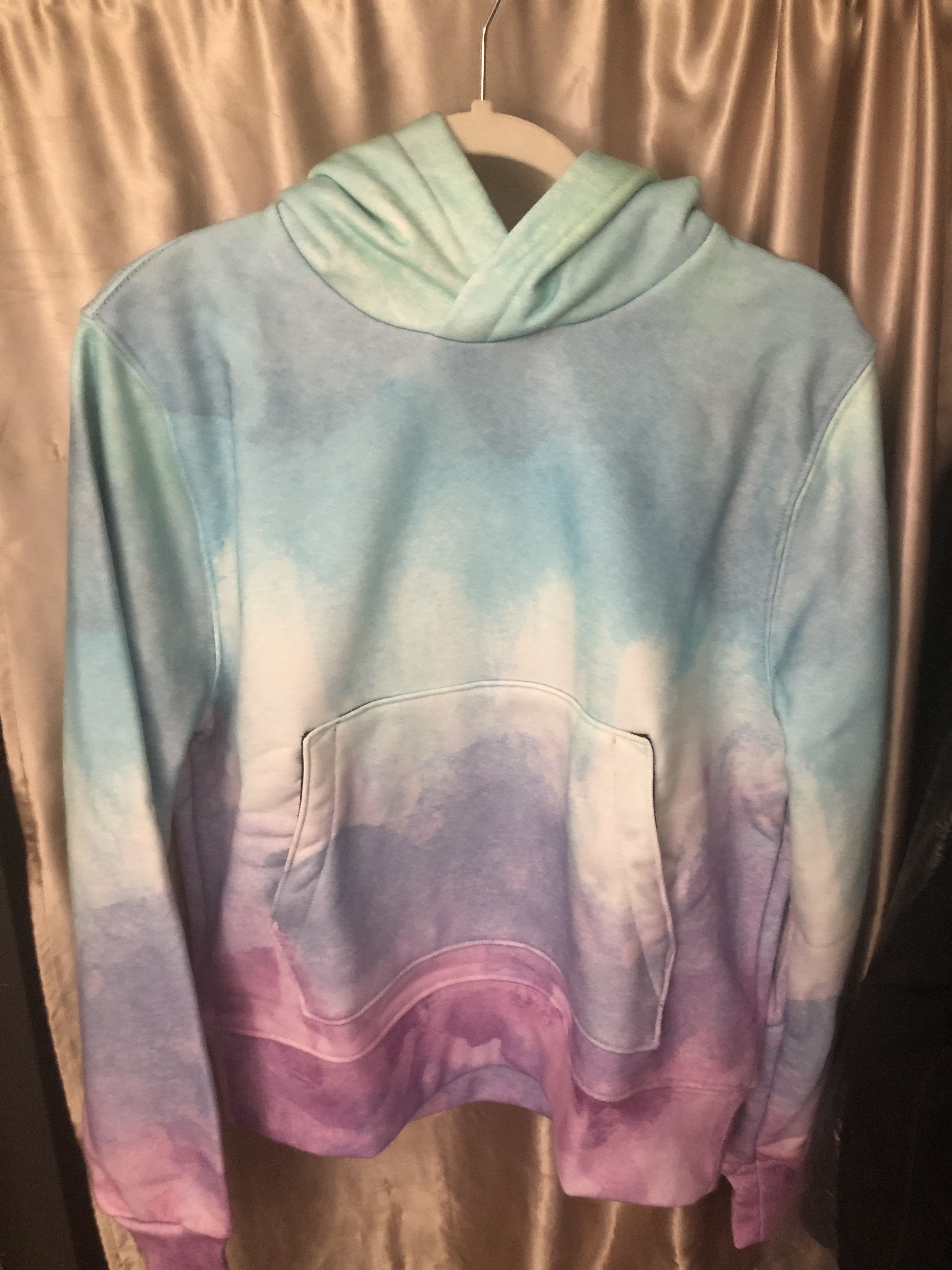 image of $1250 NWT Amiri Tie-Dyed Watercolor Print Hoodie Multi, Men's (Size Small)